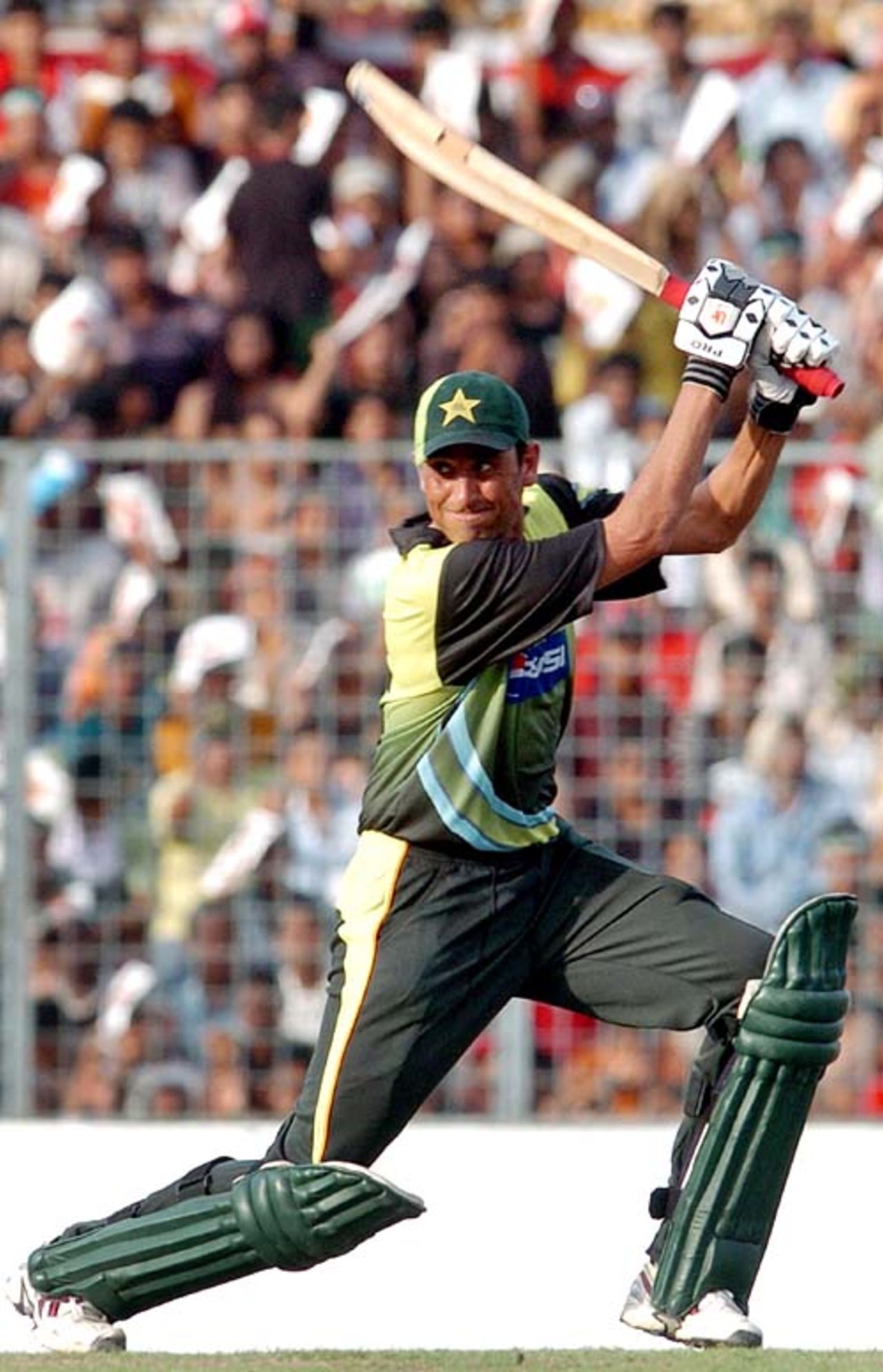 Younis Khan powers the ball through the off side, India v Pakistan, Kitply Cup final, Mirpur, June 14, 2008