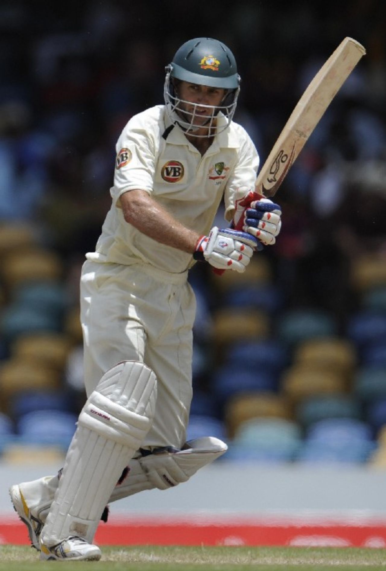 Simon Katich clips one away to leg, West Indies v Australia, 3rd Test, Barbados, 3rd day, June 14, 2008