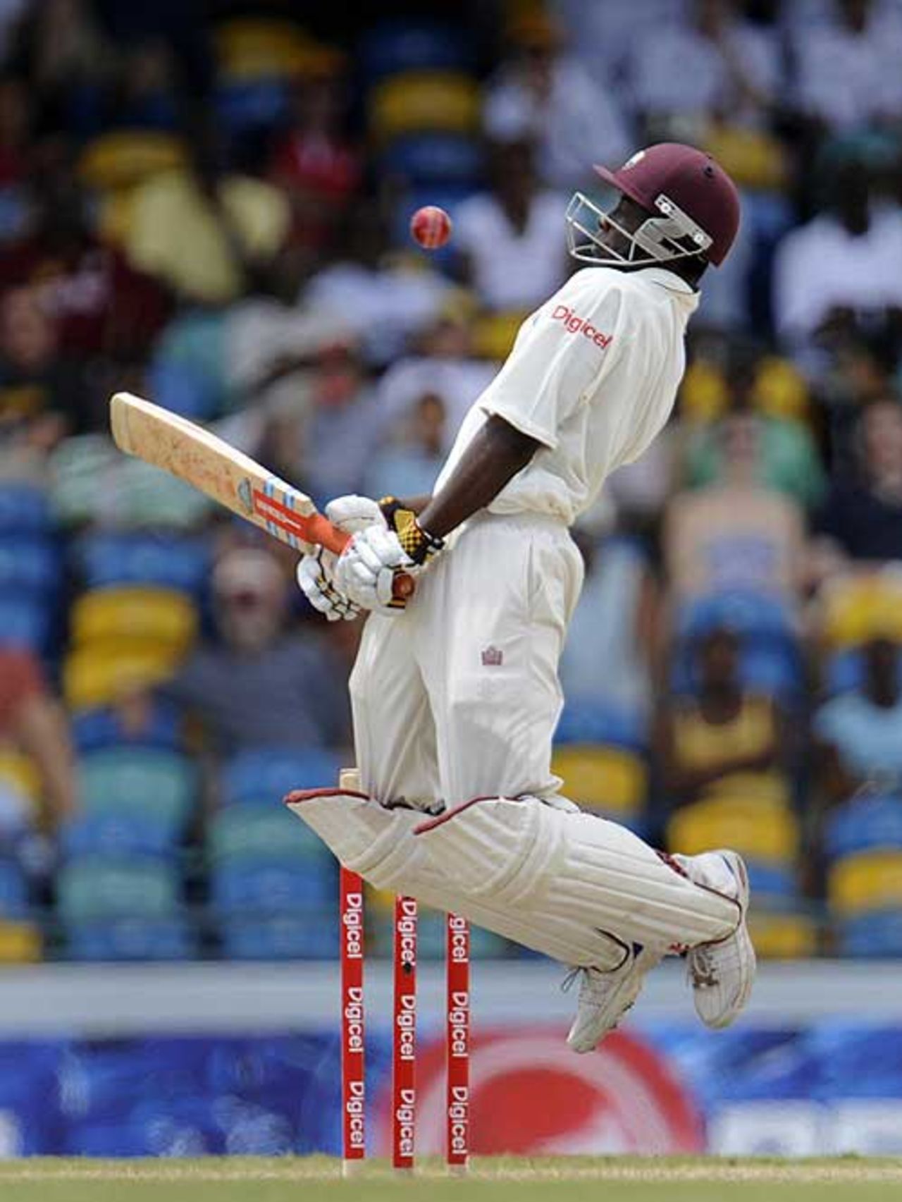 Xavier Marshall takes evasive action, West Indies v Australia, 3rd Test, Barbados, 4th day, June 15, 2008