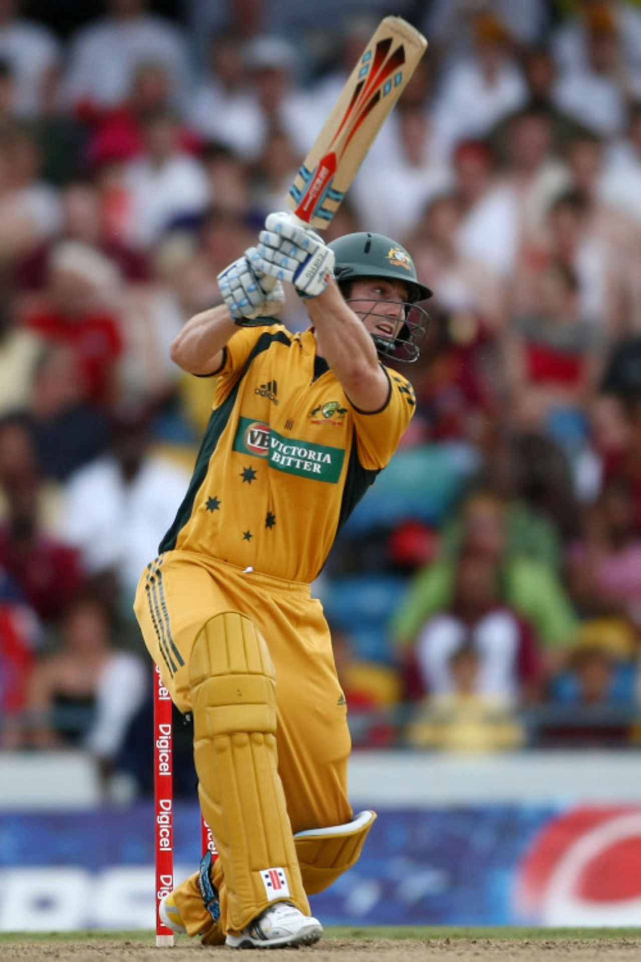 Shaun Marsh bats during his Twenty20 debut, West Indies v Australia, Twenty20, Barbados, June 20, 2008