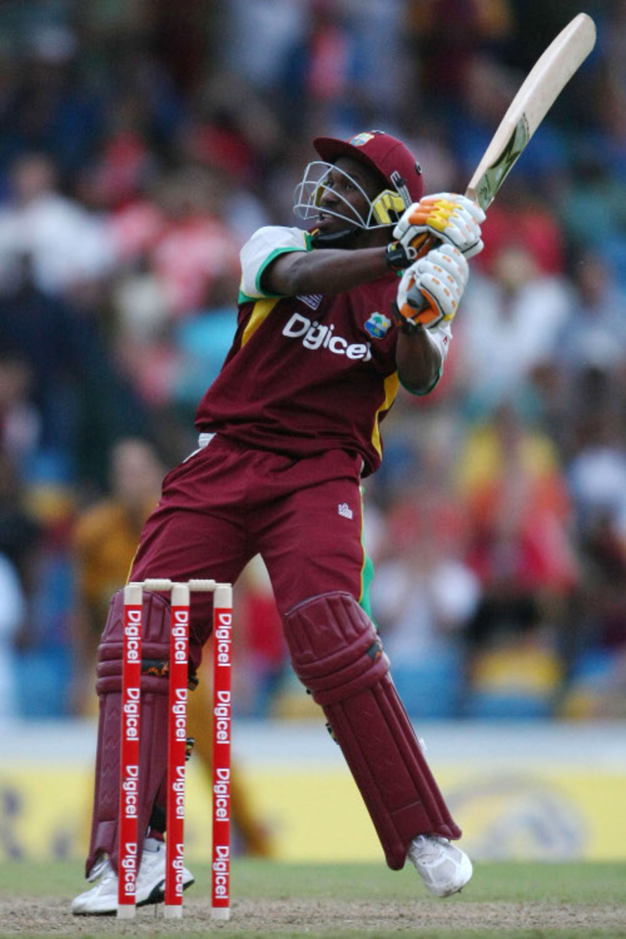 Dwayne Bravo pulls the ball into the stands to bring up West Indies' win, West Indies v Australia, Twenty20, Barbados, June 20, 2008