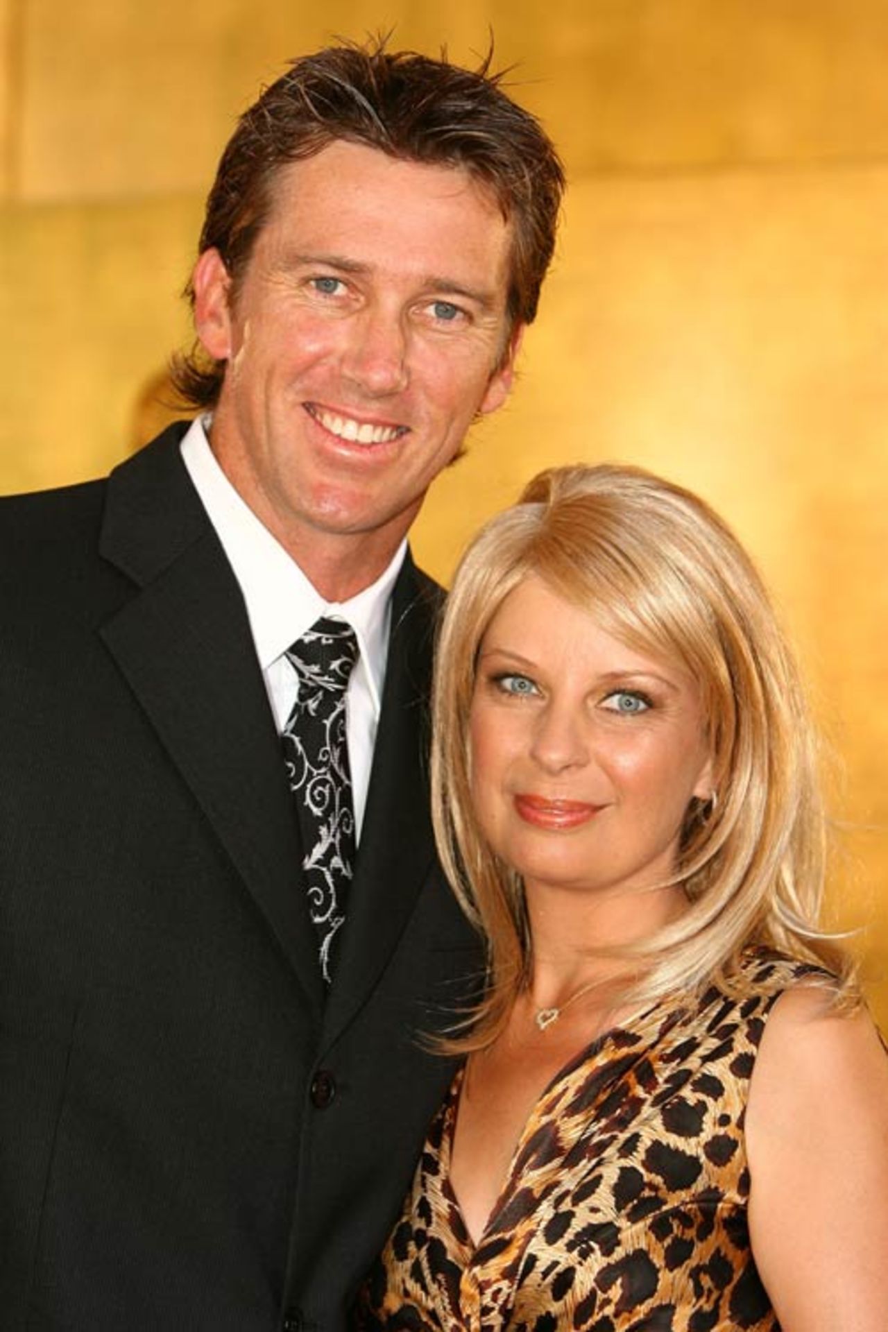Glenn McGrath and his wife Jane at the Allan Border Medal, Melbourne, February 5, 2007