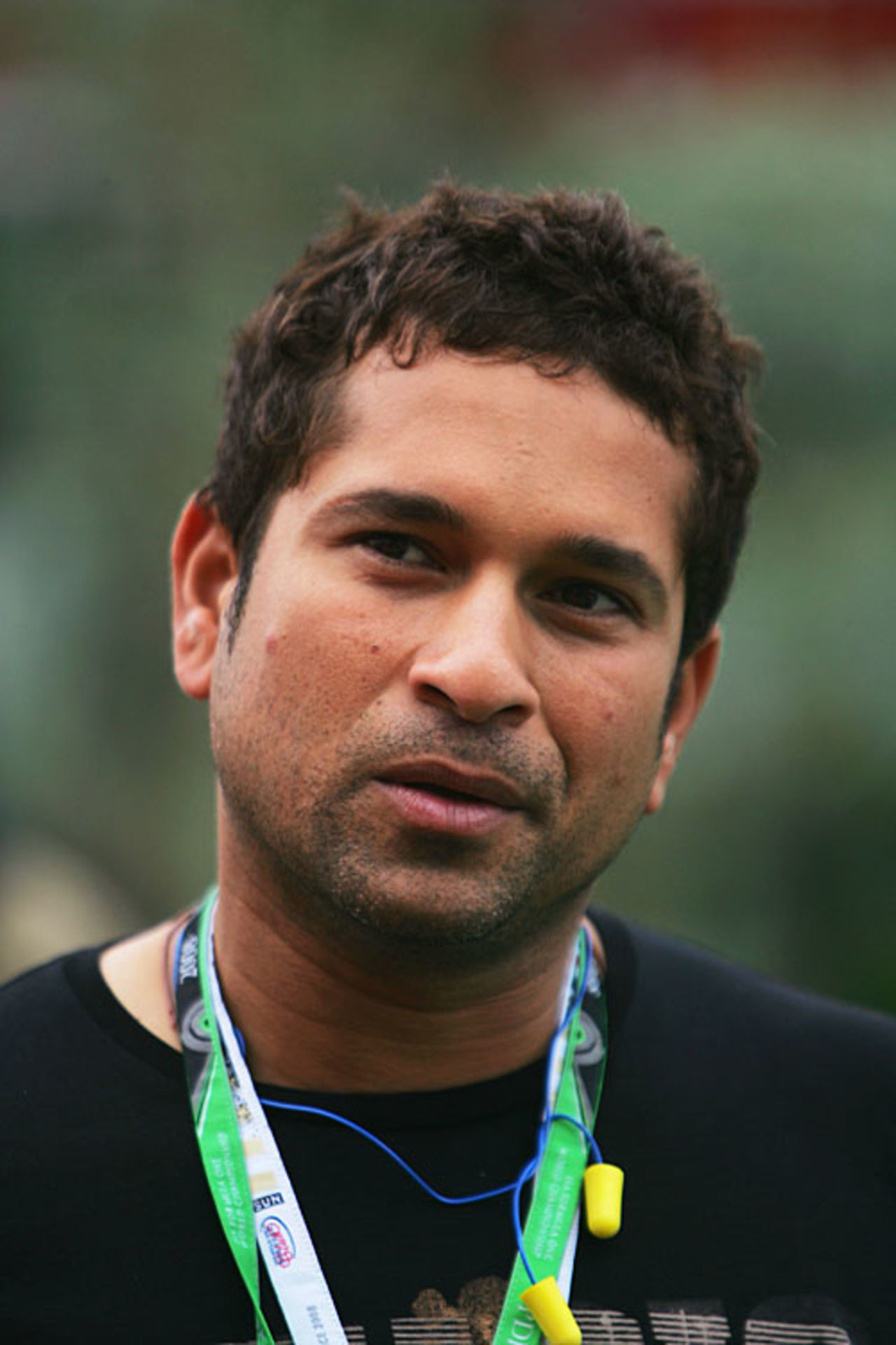 Sachin Tendulkar attends the F1 Grand Prix at Magny-Cours in France, June 22, 2008
