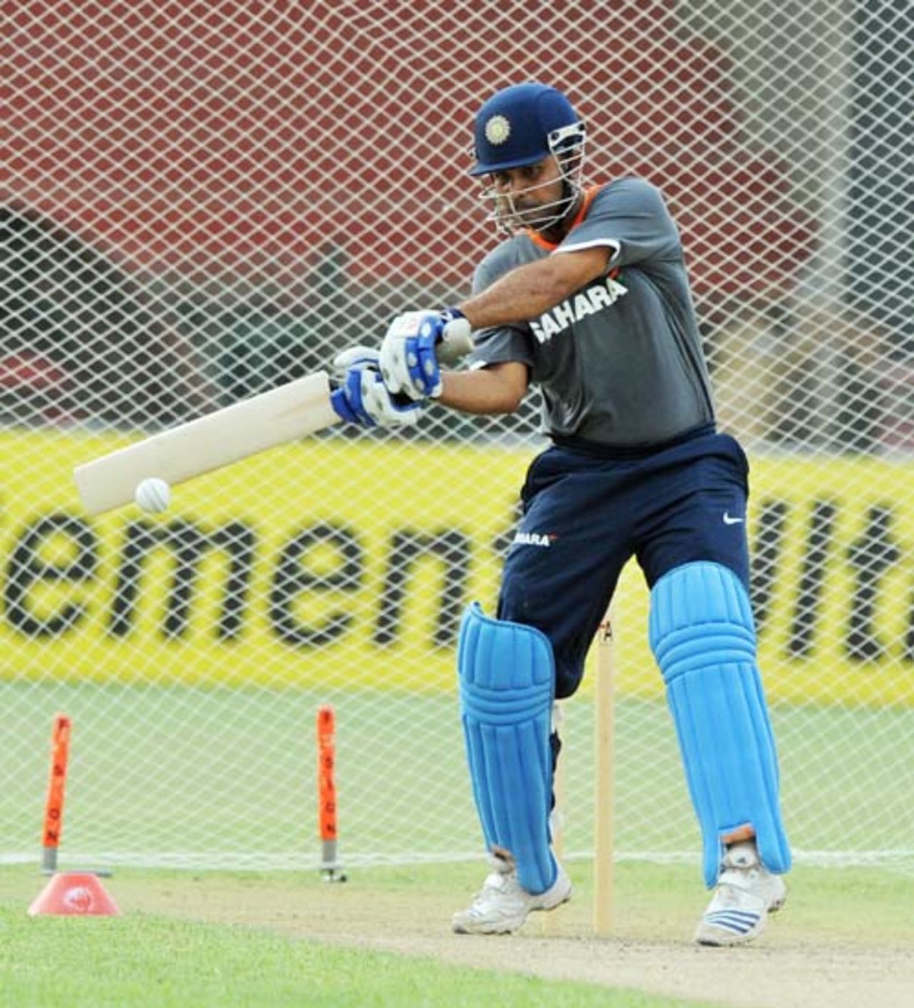 Virender Sehwag in action at a nets session at the National Stadium, Karachi, June 23, 2008