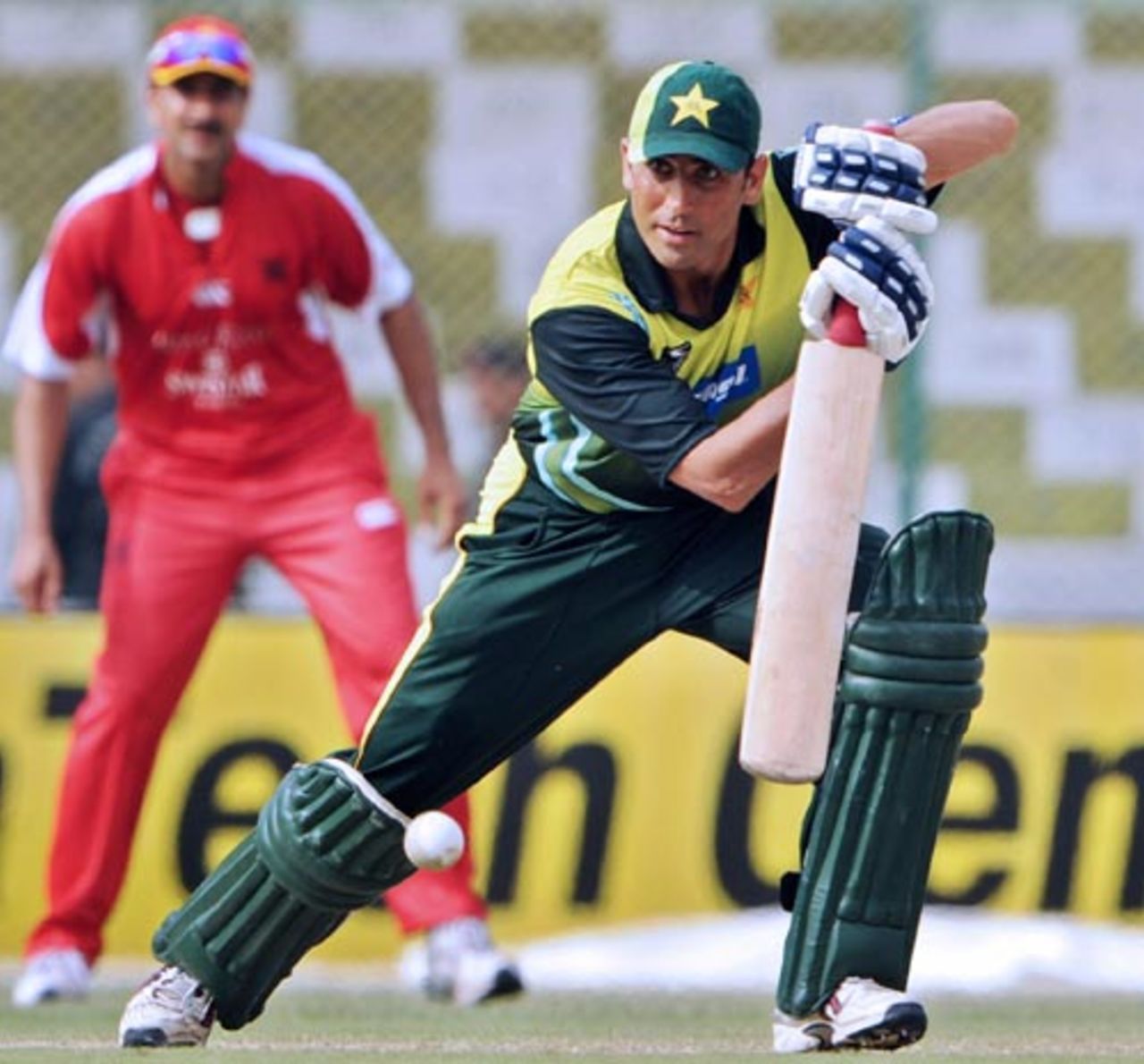 Younis Khan drives during his half-century, Pakistan v Hong Kong, Asia Cup, Karachi, June 24, 2008