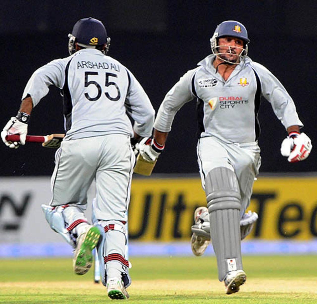 Arshad Ali and Amjad Ali rush for a run, Bangladesh v UAE, Group A, Asia Cup, Lahore, June 24, 2008