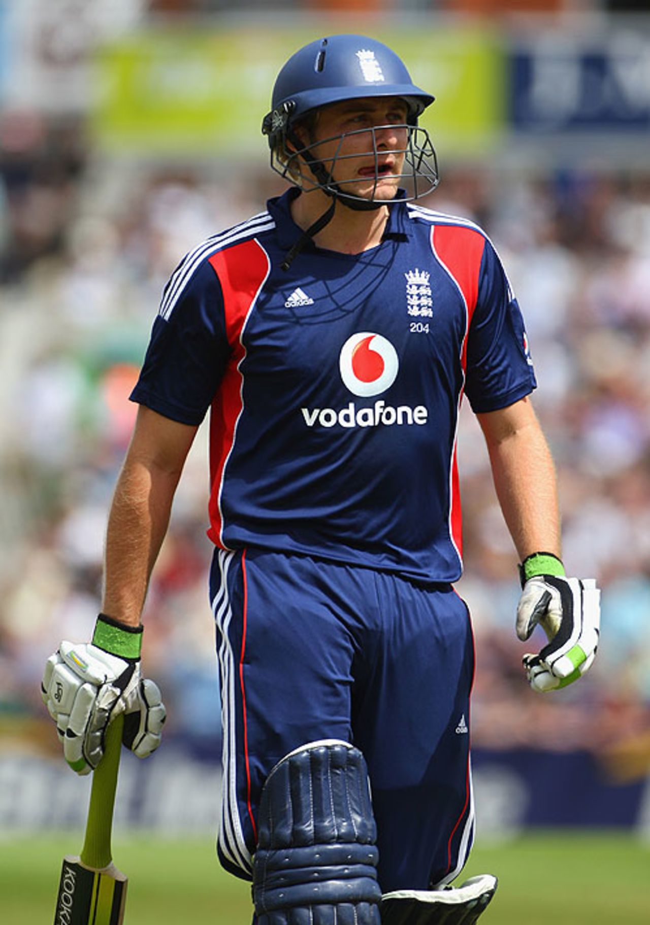 A bewildered Luke Wright leaves the field after a stunning catch at short midwicket, England v New Zealand, 4th ODI, The Oval, June 25, 2008