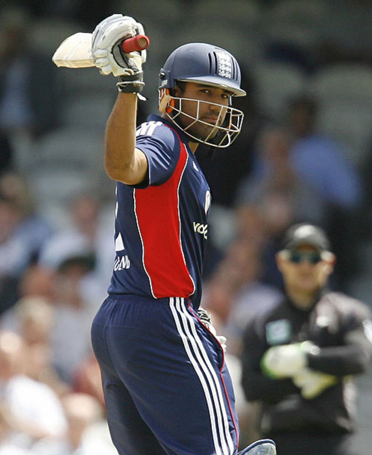 Ravi Bopara celebrates his timely half-century, England v New Zealand, 4th ODI, The Oval, June 25, 2008