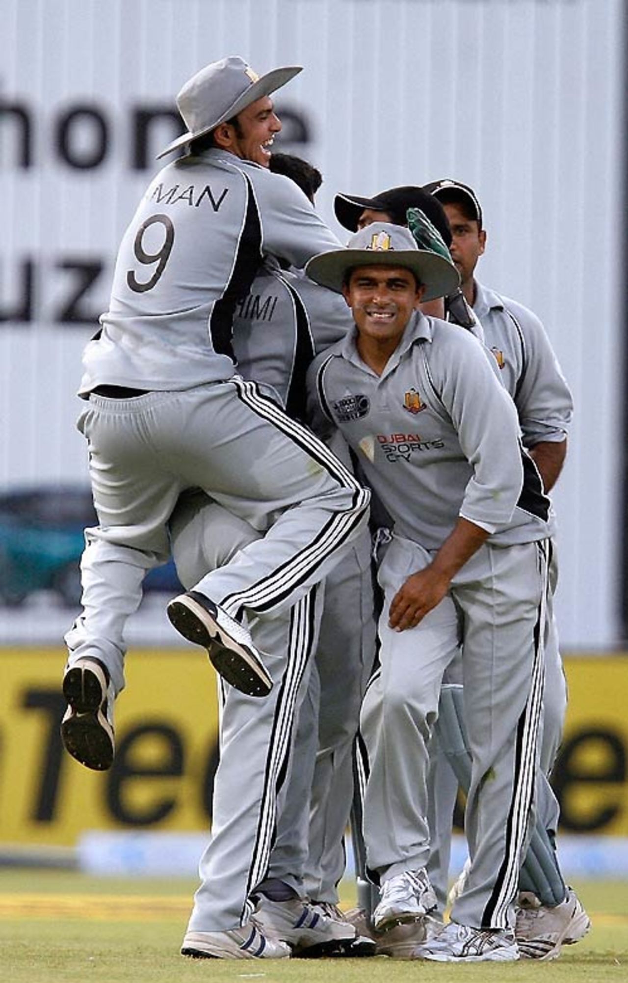 UAE are ecstatic after getting another breakthrough, Sri Lanka v UAE, Group A, Asia Cup, Lahore, June 26, 2008