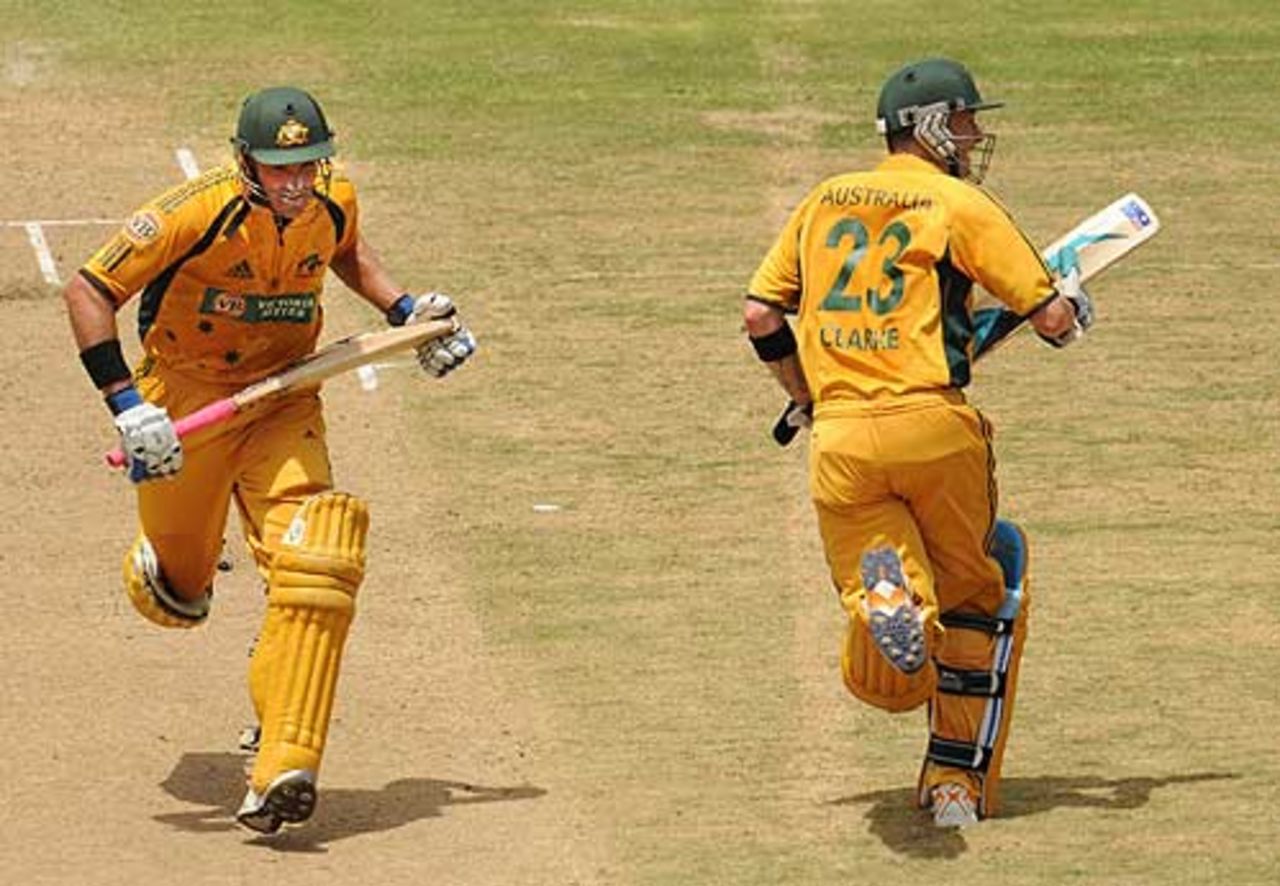 Michael Hussey and Michael Clarke added 100 in 29 overs, West Indies v Australia, 2nd ODI, Grenada, June 27, 2008