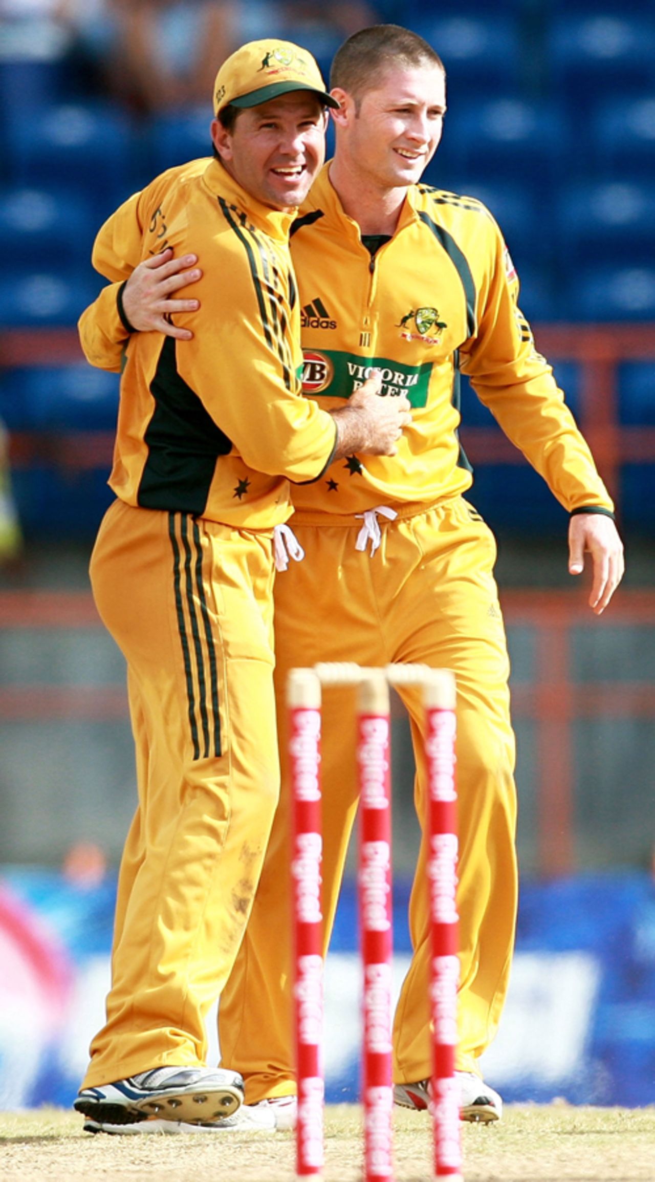 Michael Clarke delivered again, taking two wickets in an over, West Indies v Australia, 2nd ODI, Grenada, June 27, 2008