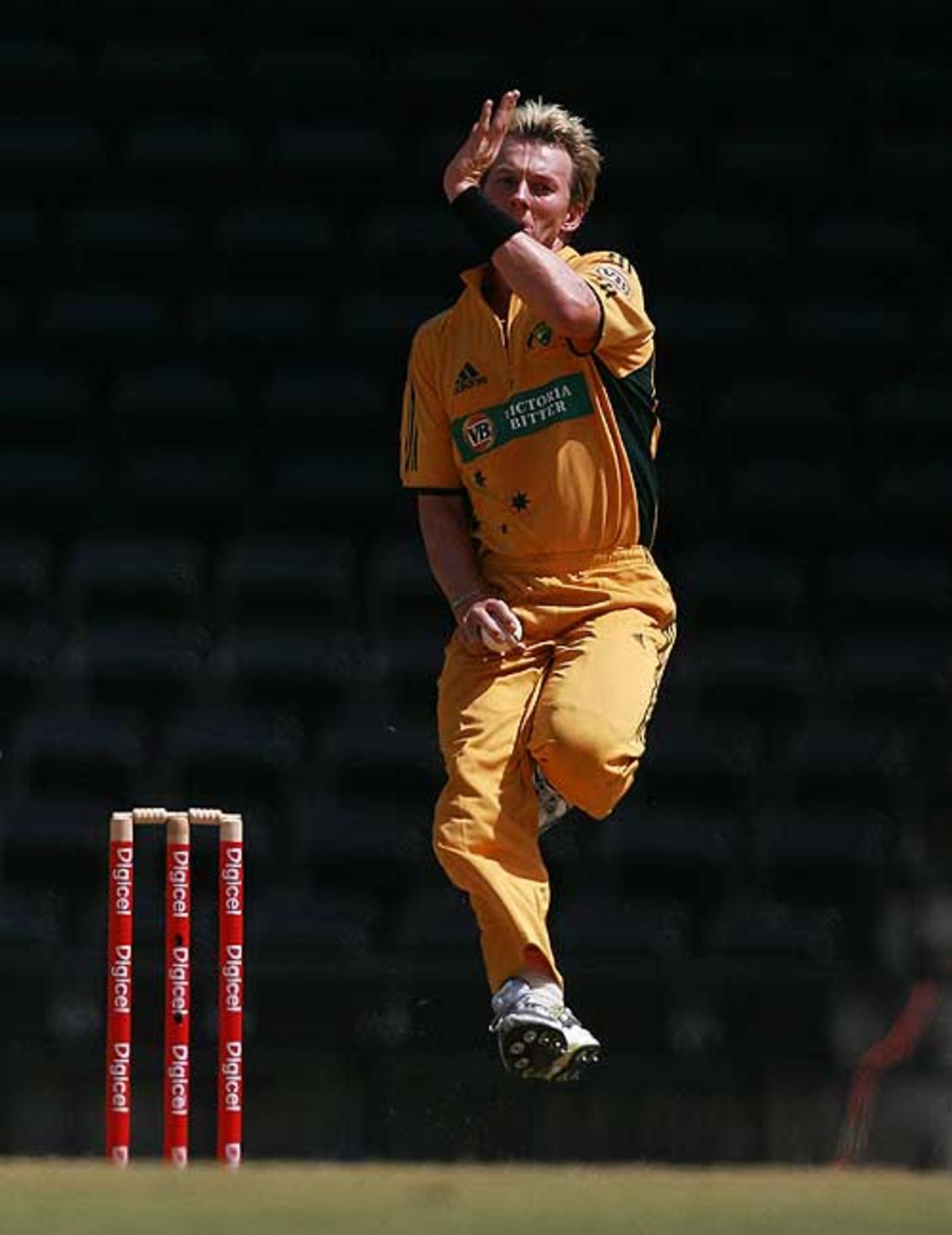 Brett Lee steamed in, looking for 300 ODI wickets, West Indies v Australia, 2nd ODI, Grenada, June 27, 2008