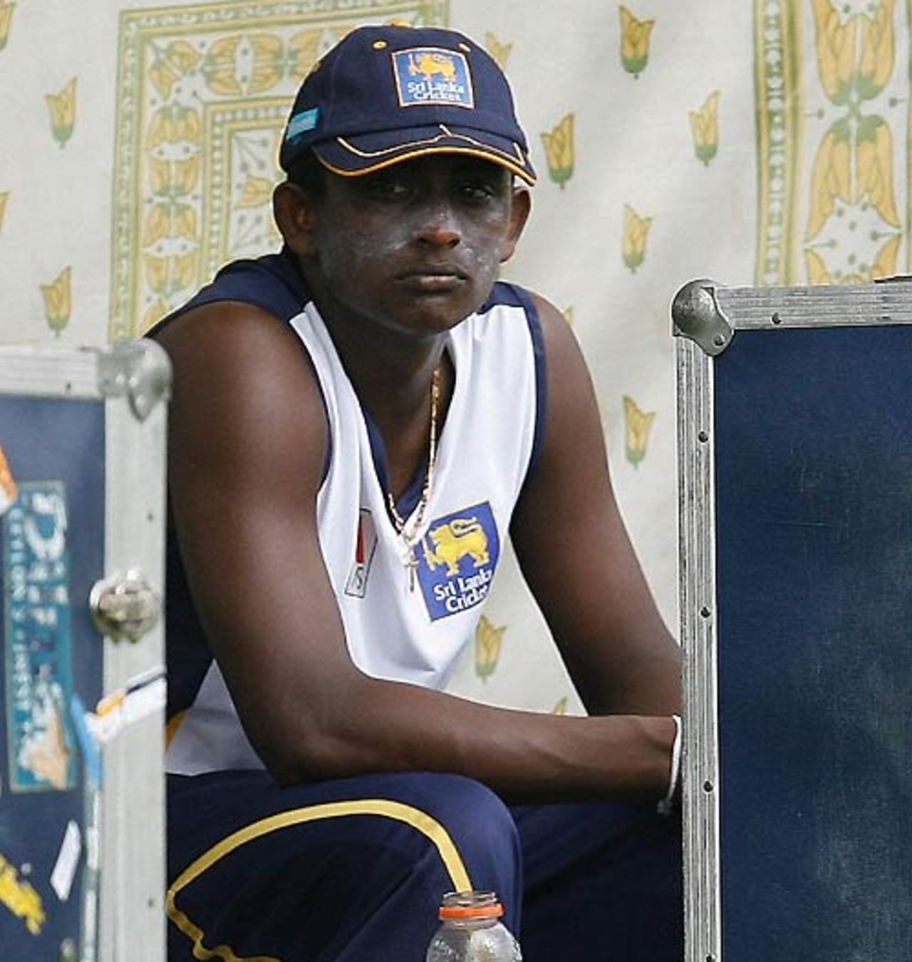 Ajantha Mendis has a moment to himself, Karachi, June 28, 2008