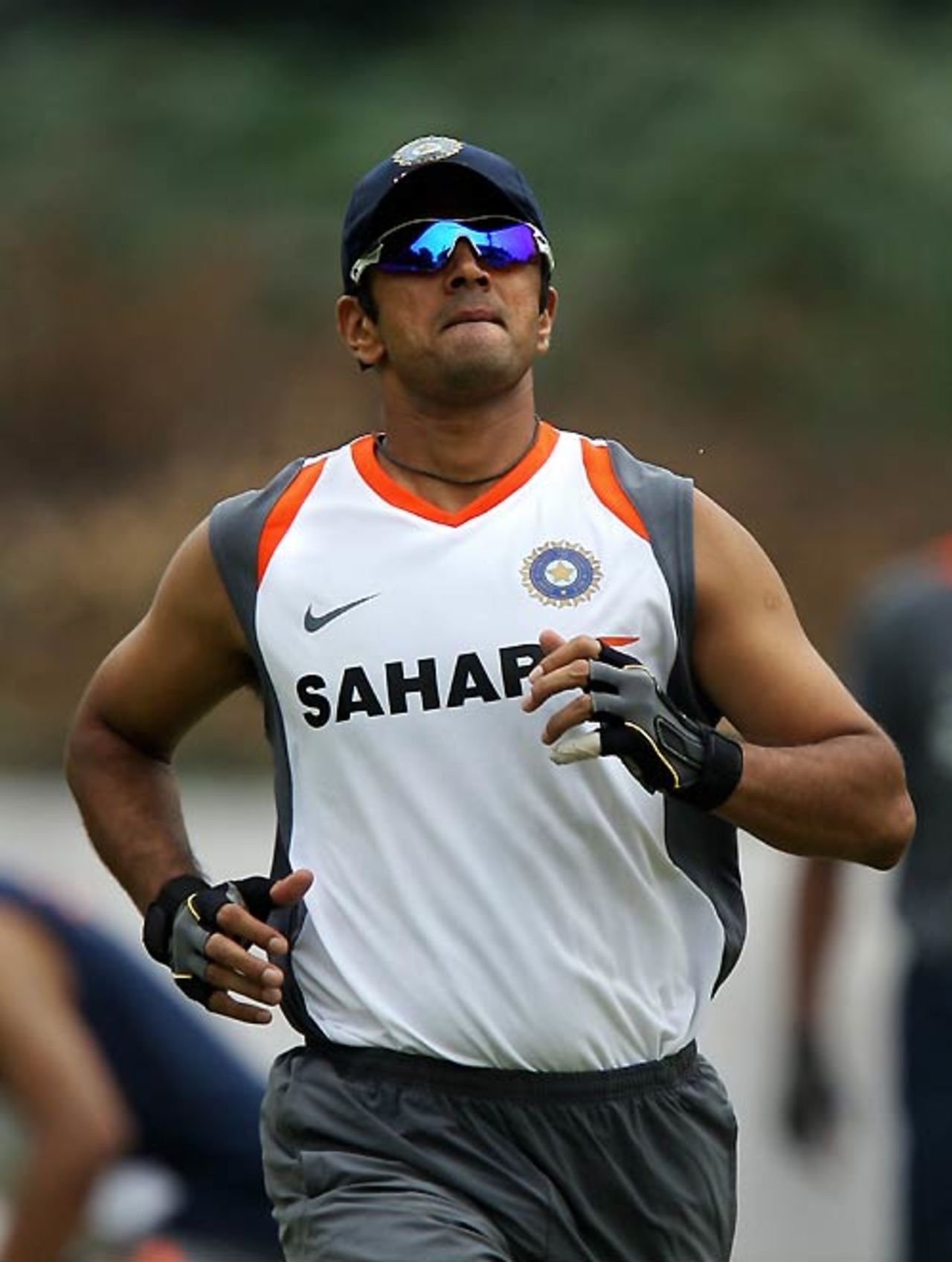 Rahul Dravid sprints during a training camp at the NCA, Bangalore, June 28, 2008