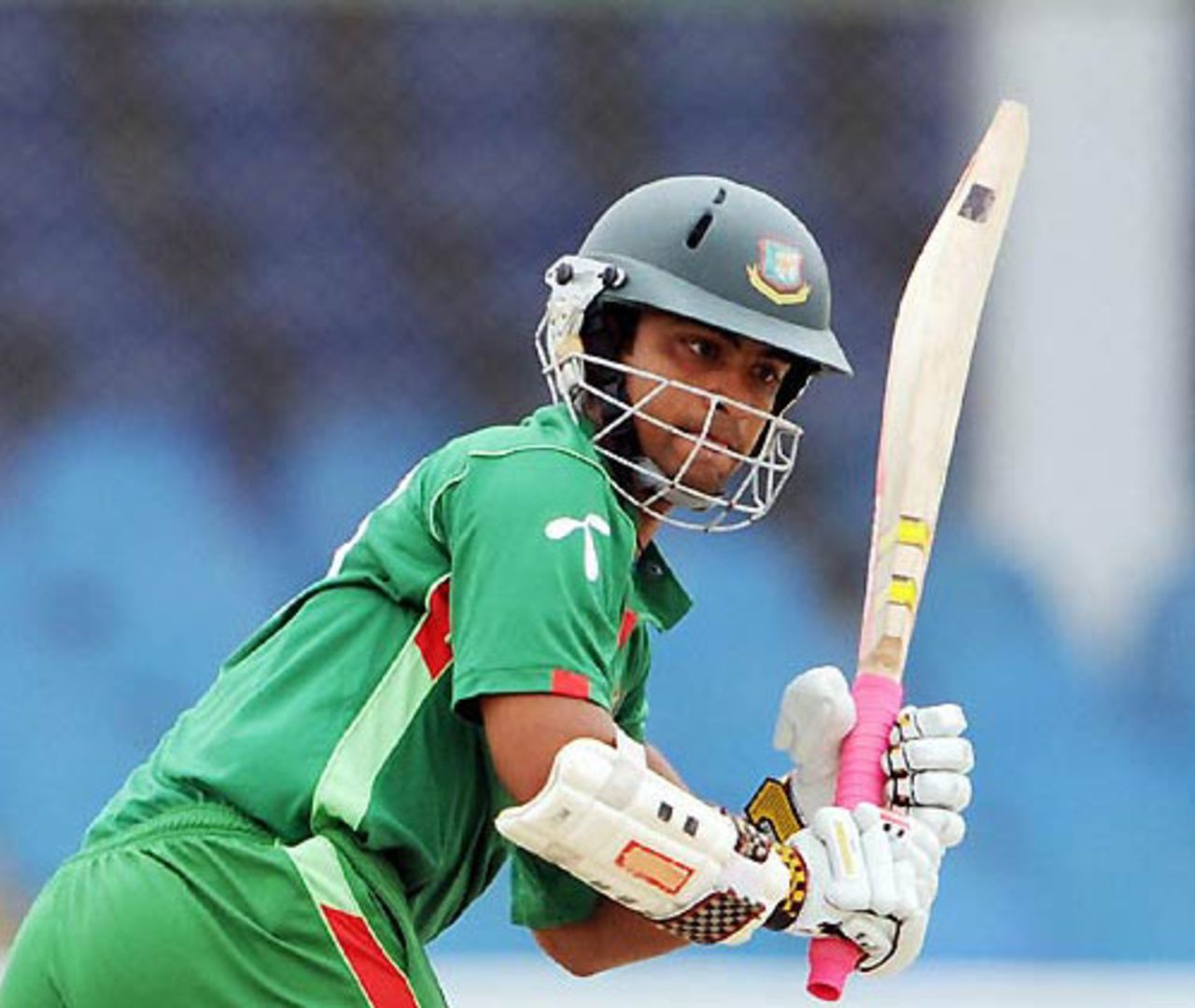 Tamim Iqbal whips one to the on side during his half-century, Bangladesh v India, Super Four, Asia Cup, Karachi, June 28, 2008 