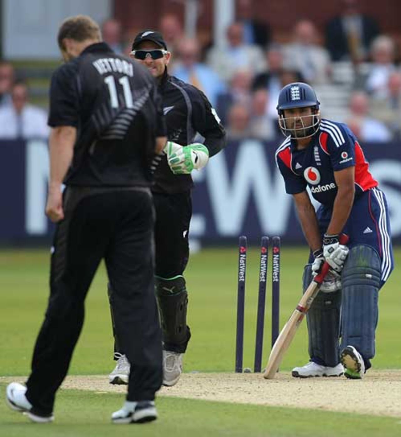 Ravi Bopara looks on after being bowled by Daniel Vettori, England v New Zealand, 5th ODI, Lord's, June 28, 2008