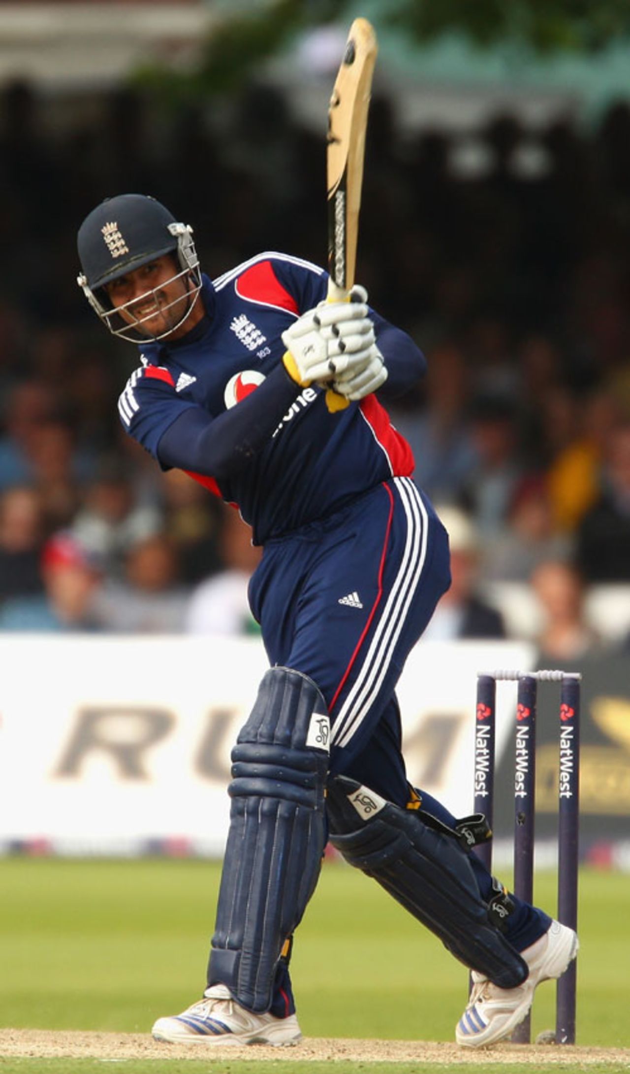 Owais Shah lofts a leg-side boundary, England v New Zealand, 5th ODI, Lord's, June 28, 2008