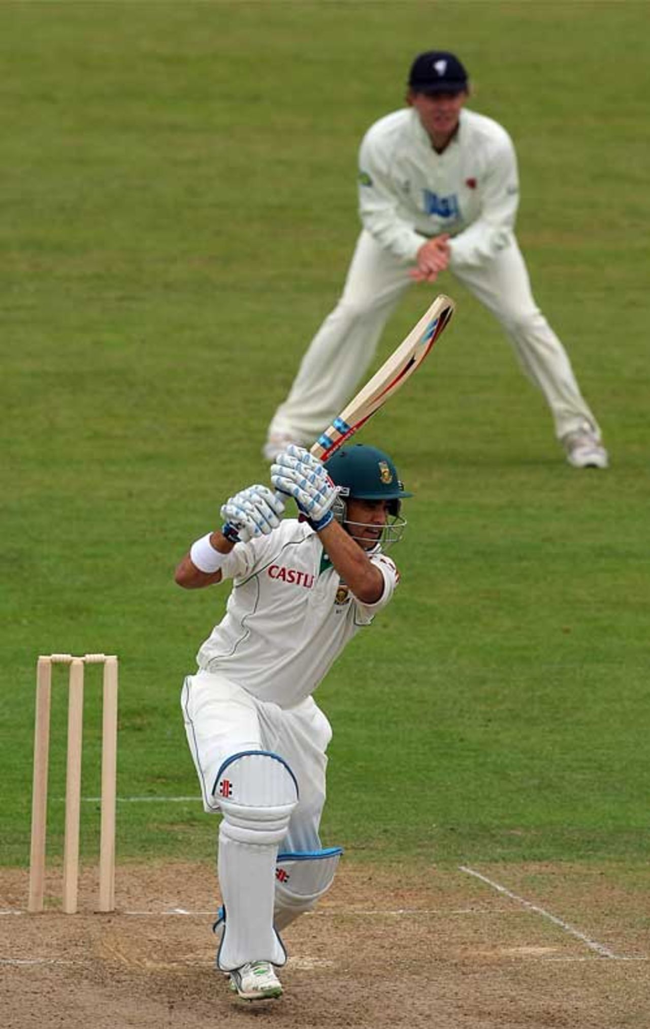JP Duminy drives during his half-century, Somerset v South Africans, tour match, 1st day, Taunton, June 29, 2008