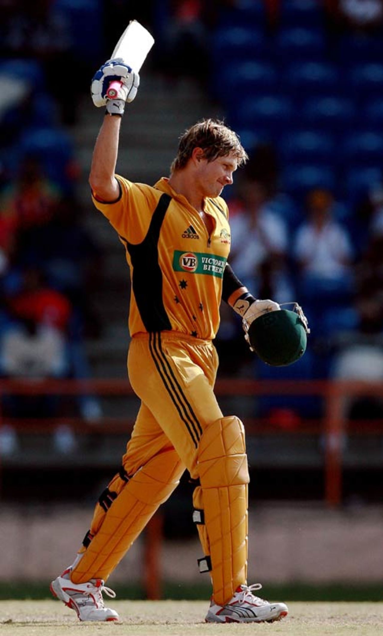 Shane Watson celebrates his first one-day international century, West Indies v Australia, 3rd ODI, Grenada, June 29, 2008