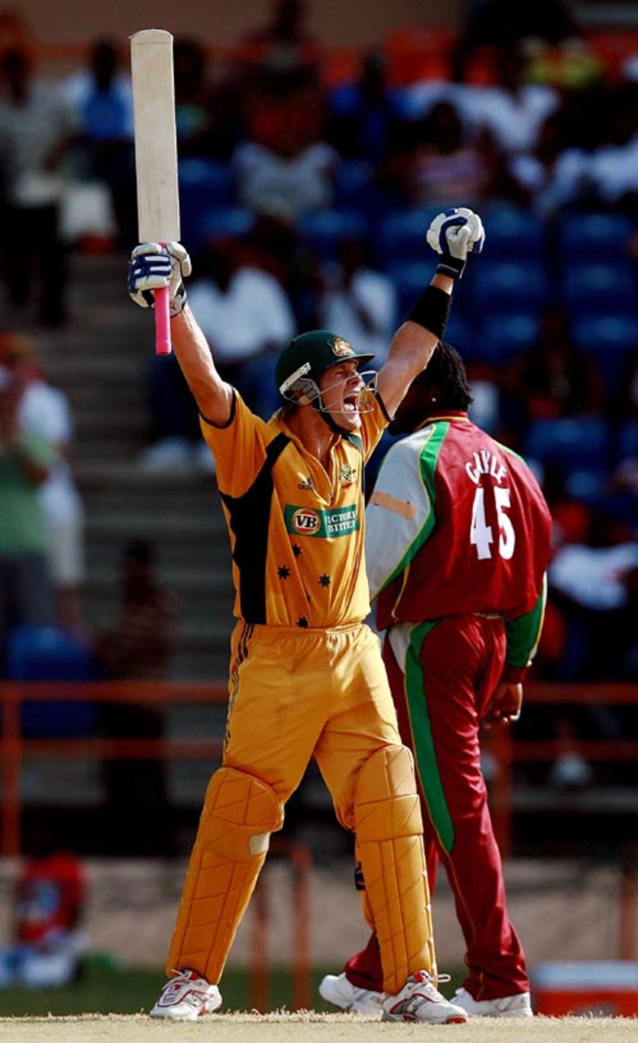 Shane Watson enjoys scoring his first ODI century, West Indies v Australia, 3rd ODI, Grenada, June 29, 2008