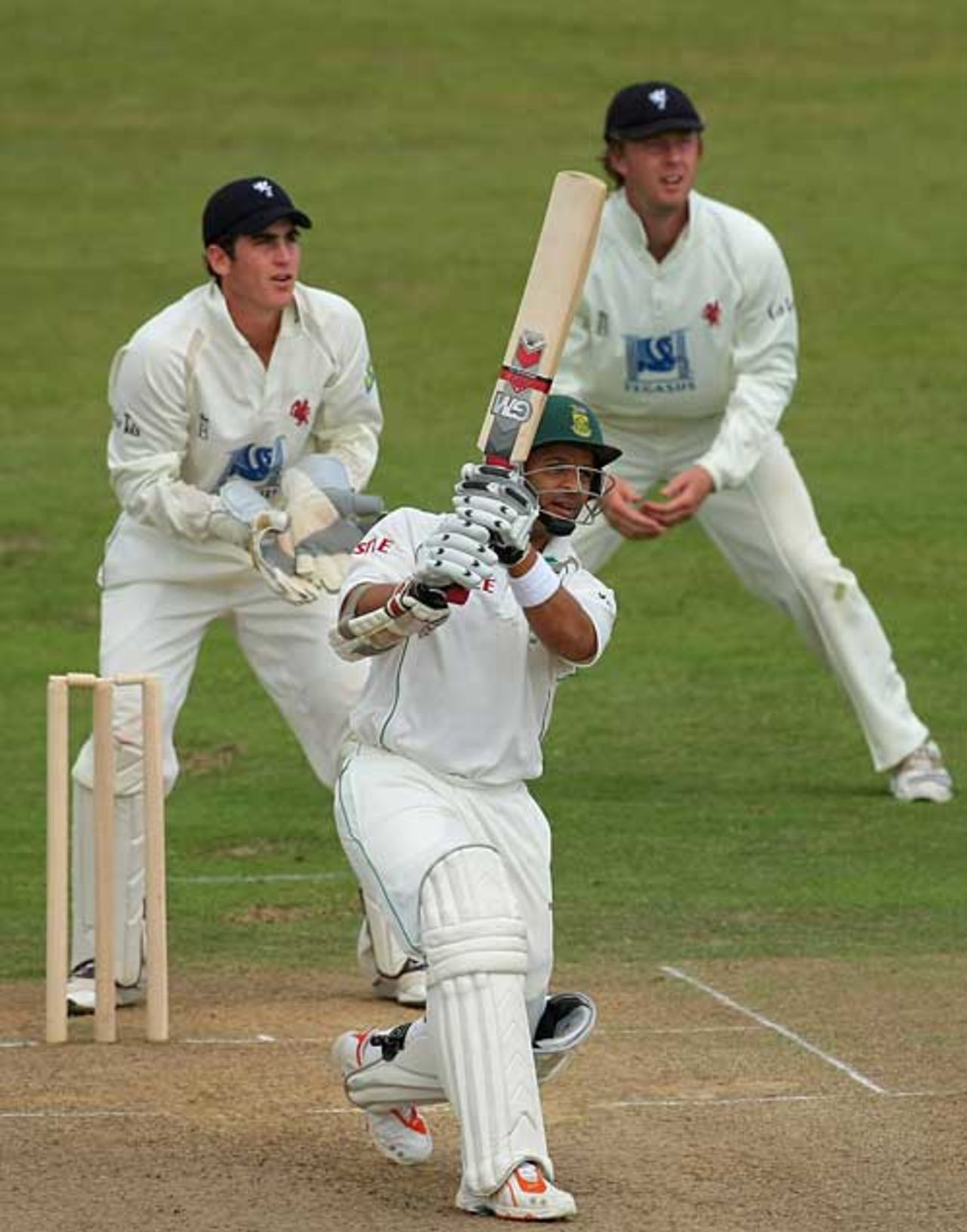 Ashwell Prince goes over the top during his 63, Somerset v South Africans, 2nd day, Taunton, June 30, 2008