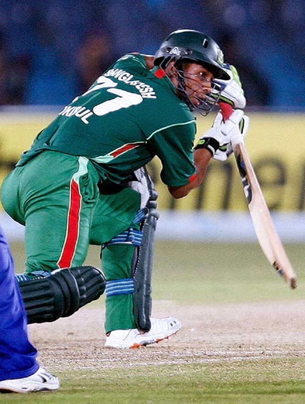 Raqibul Hasan gets a big stride in as he plays the ball to the off, Bangladesh v Sri Lanka, Super Four, Asia Cup, Karachi, June 30, 2008