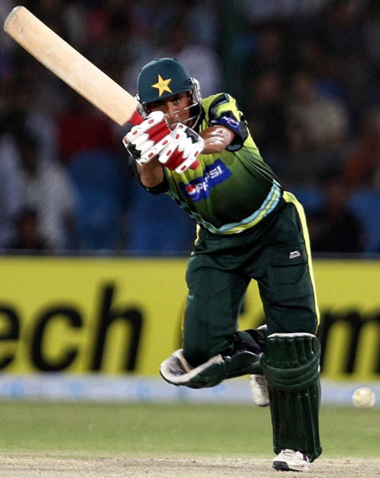 Younis Khan nudges the ball to the leg side, Pakistan v India, Super Four, Asia Cup, Karachi, July 2, 2008