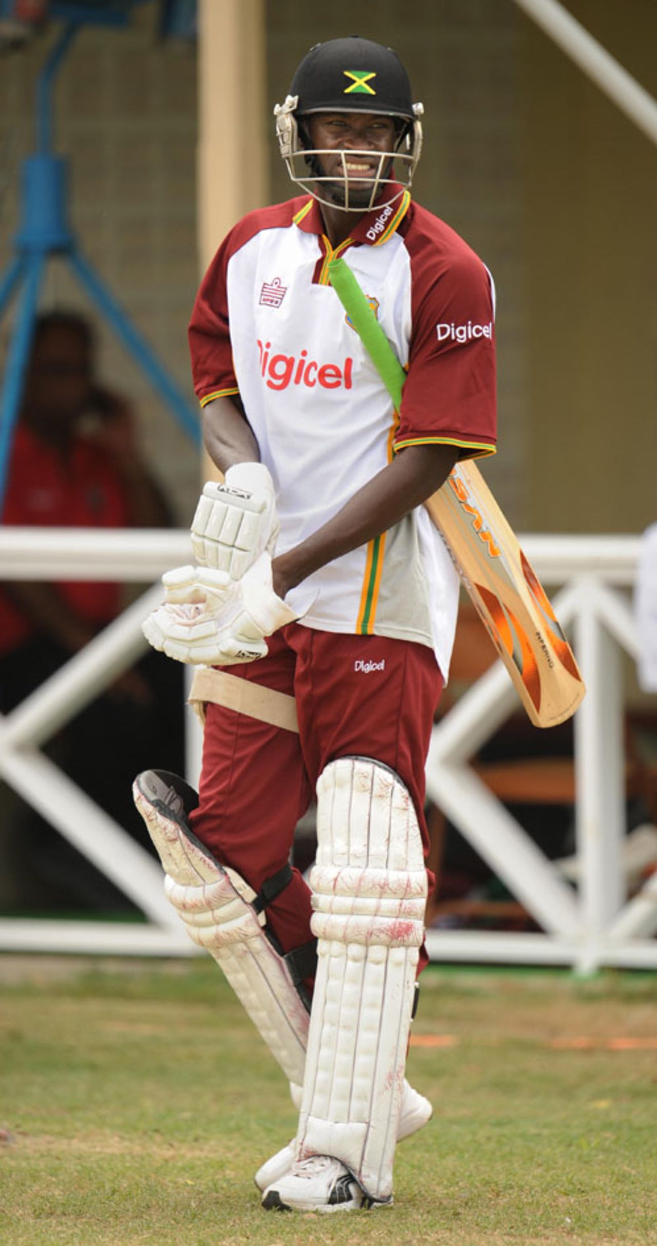 Shawn Findlay gets ready to bat in the nets in preparation for a potential ODI debut, St Kitts, July 2, 2008