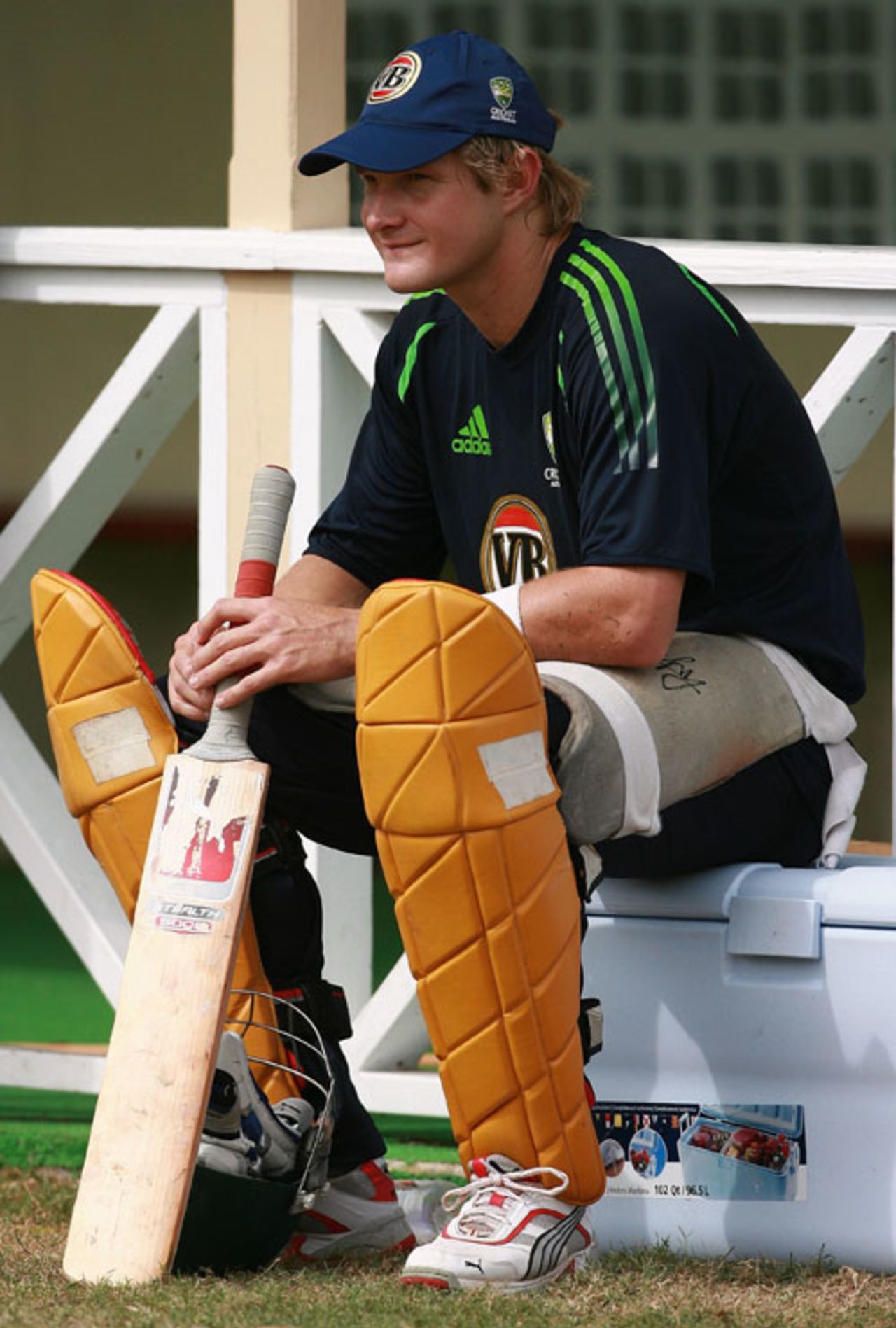 Shane Watson waits for his turn to bat, St Kitts, July 2, 2008