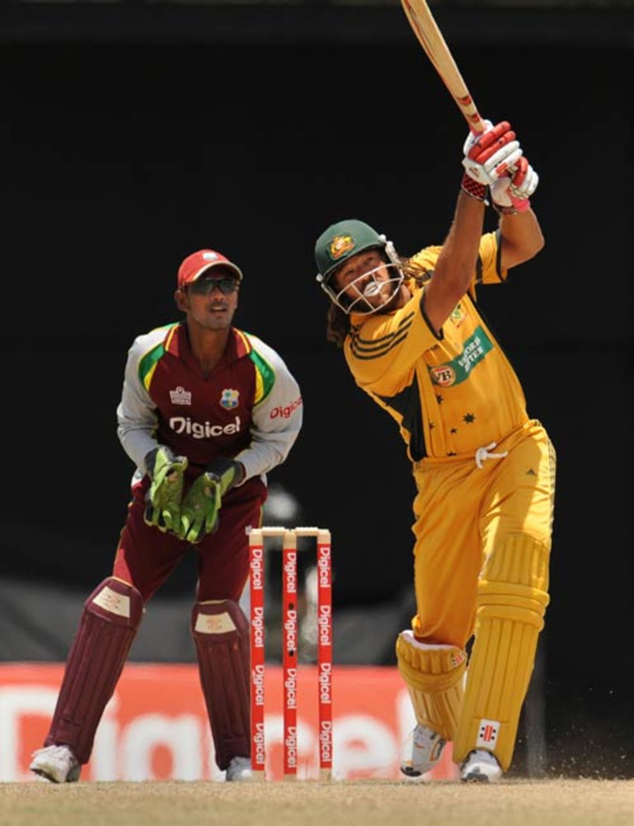 Andrew Symonds launches a six over long on, West Indies v Australia, 4th ODI, St Kitts, July 4, 2008