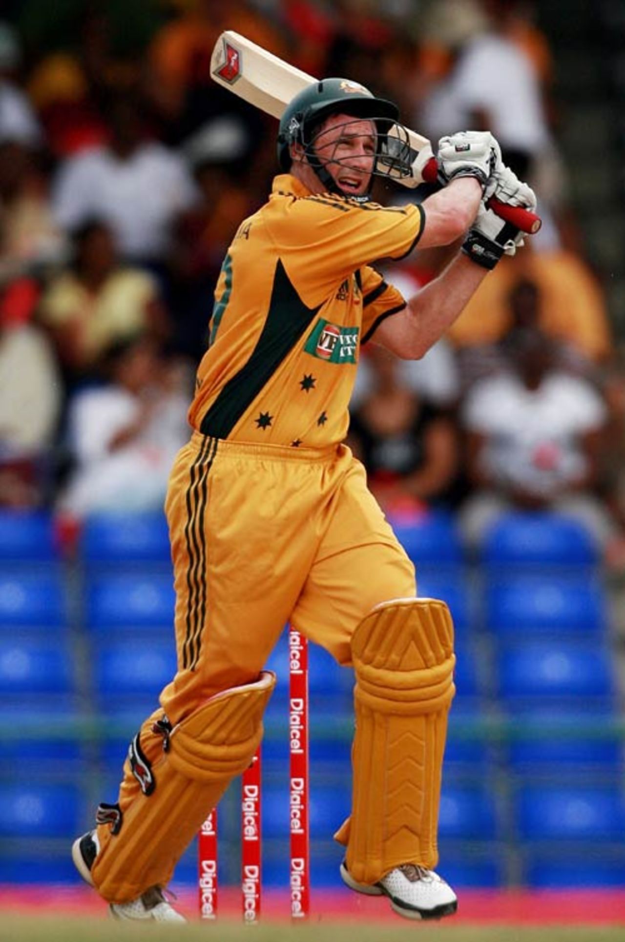 David Hussey slams his first six in international cricket, West Indies v Australia, 4th ODI, St Kitts, July 4, 2008