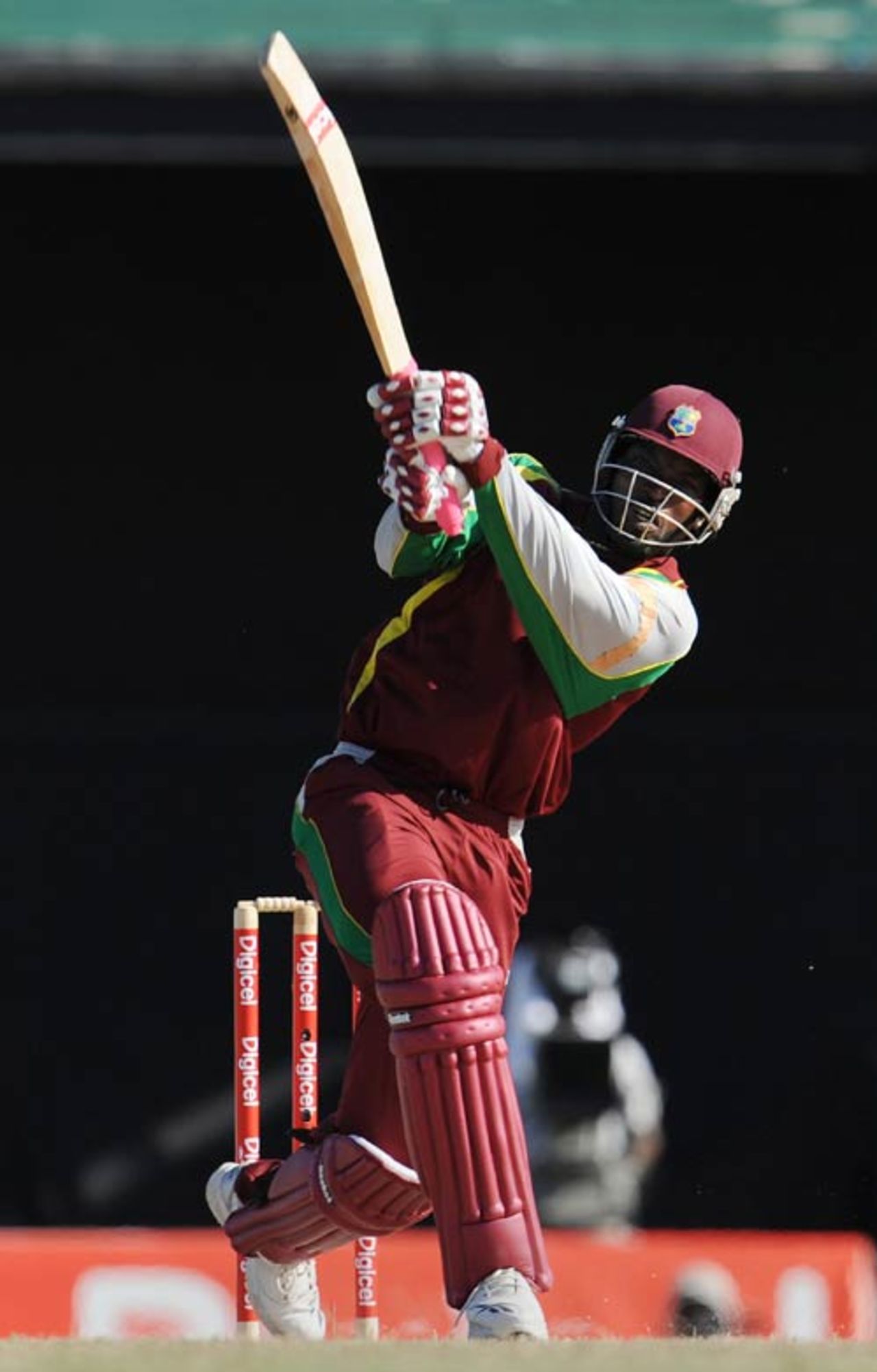 Chris Gayle goes over the top on his way to 92, West Indies v Australia, 4th ODI, St Kitts, July 4, 2008