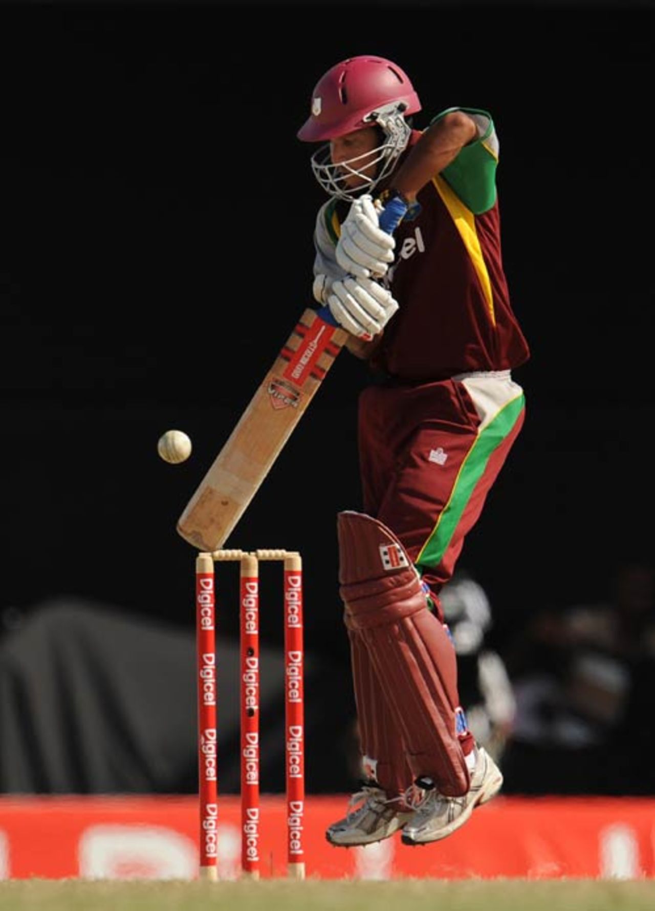 Ramnaresh Sarwan plays off the back foot, West Indies v Australia, 4th ODI, St Kitts, July 4, 2008