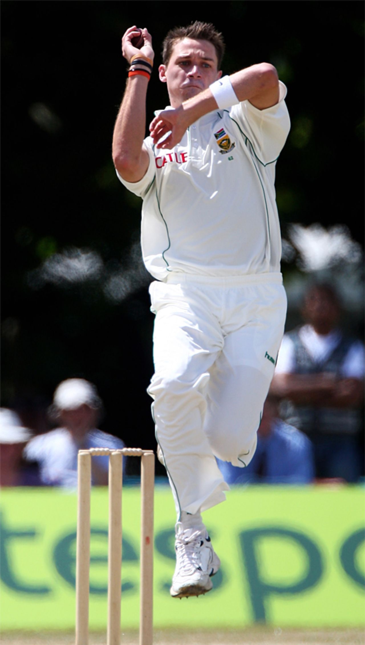 Dale Steyn in action on the second morning, Middlesex v South Africans, Tour match, Uxbridge, July 5, 2008