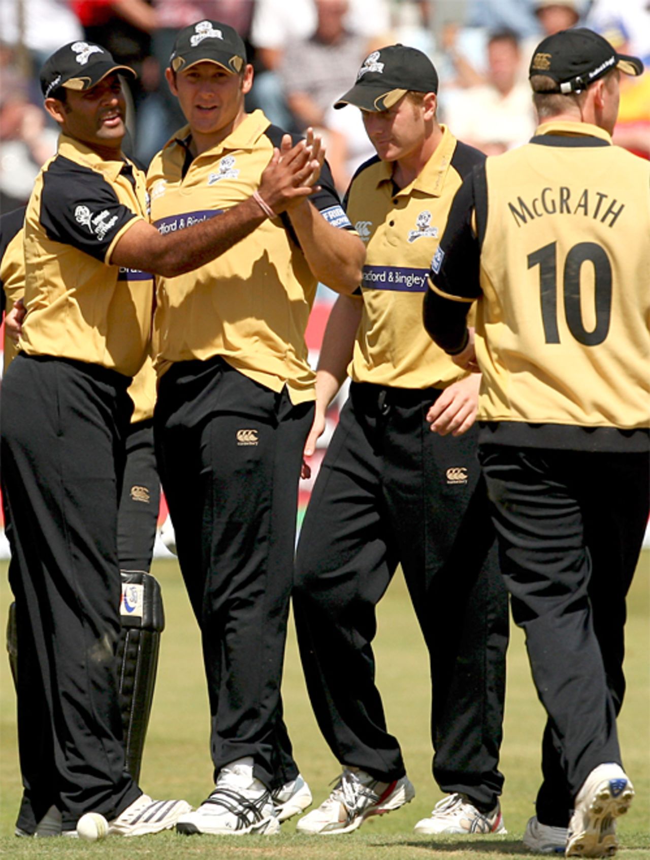 Yorkshire celebrate a wicket, Essex v Yorkshire, Friends Provident semi-final, Chelmsford, July 5, 2008