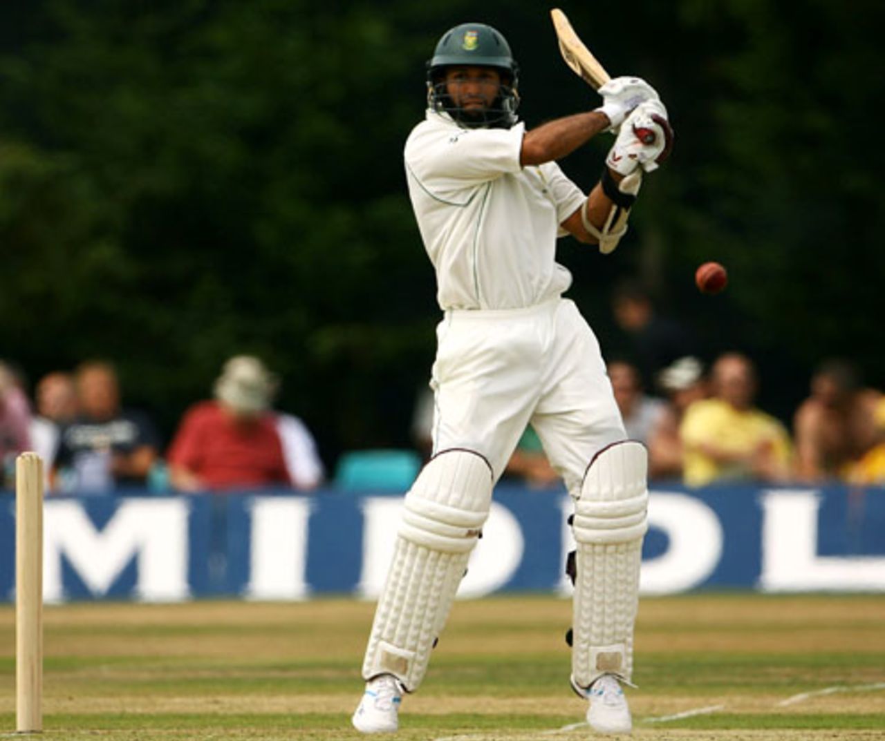 Hashim Amla flays the ball through the off side, Middlesex v South Africans, Tour match, Uxbridge, July 4, 2008