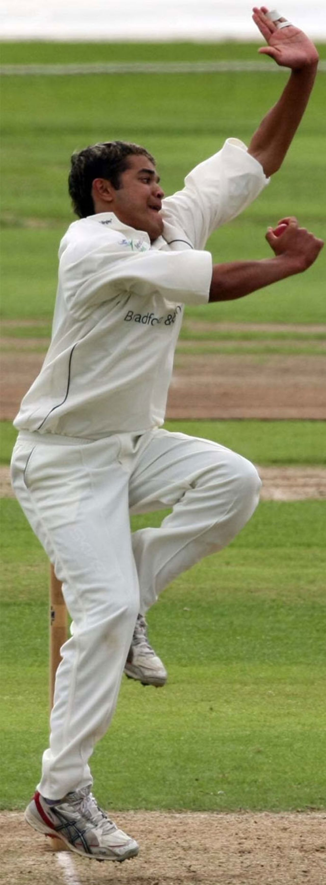 Azeem Rafiq turns his arm over for Yorkshire's second XI