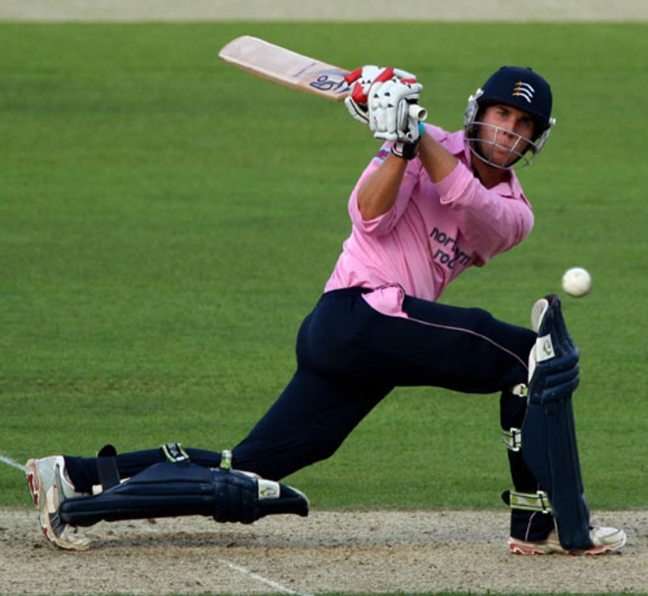 Dawid Malan, down on one knee, creams one through the leg side, Middlesex v Lancashire, quarter-final, Twenty20 Cup, The Oval, July 8, 2008