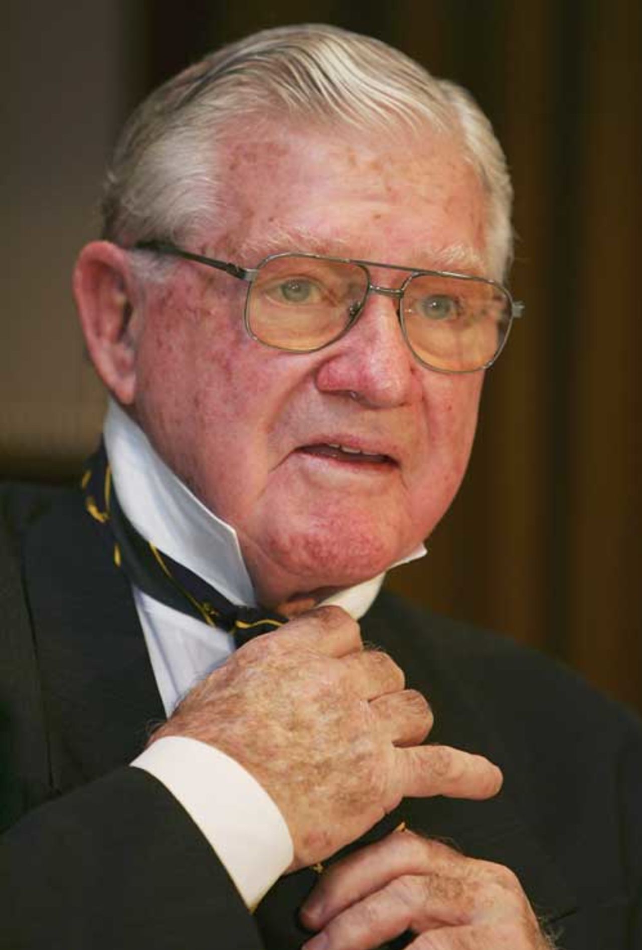 Neil Harvey at the Invincibles press conference, Sydney, June 2005