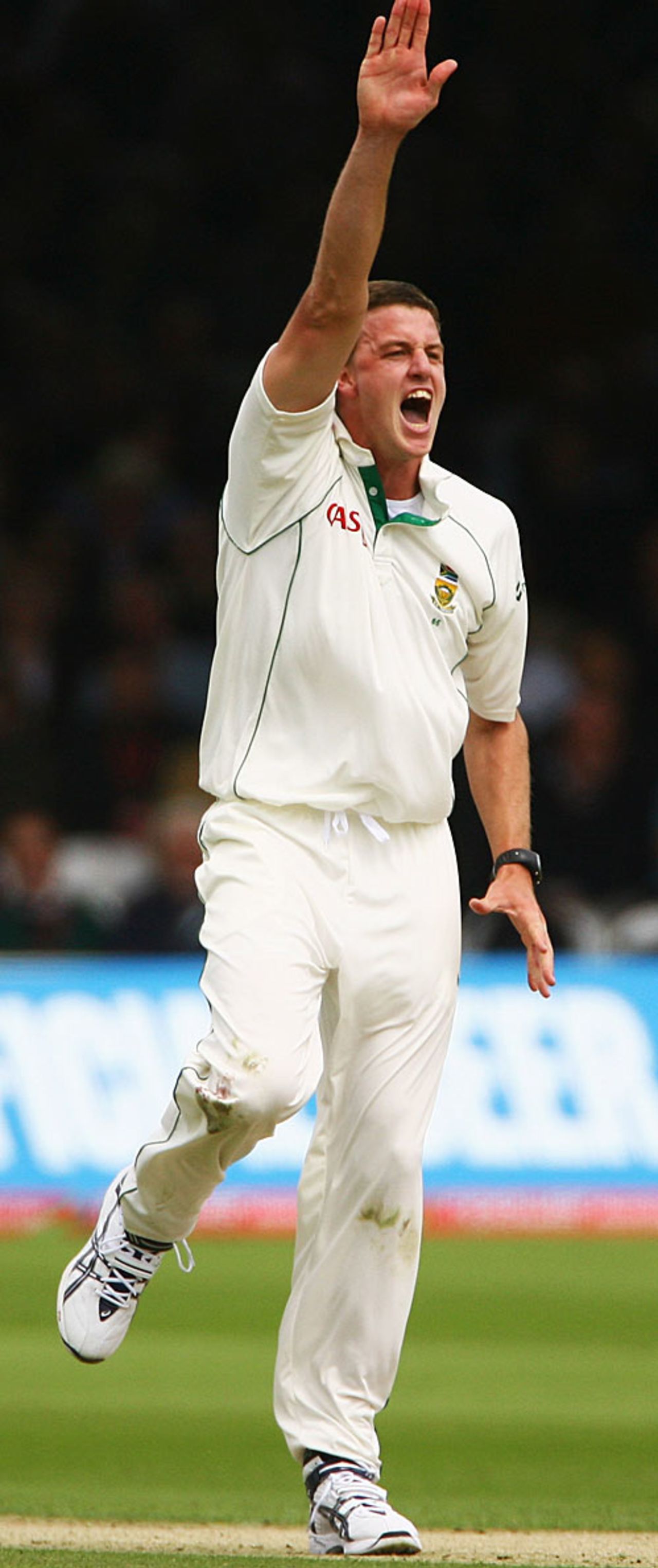 Morne Morkel celebrates the wicket of Alastair Cook, England v South Africa, 1st Test, Lord's, 1st day, July 10, 2008