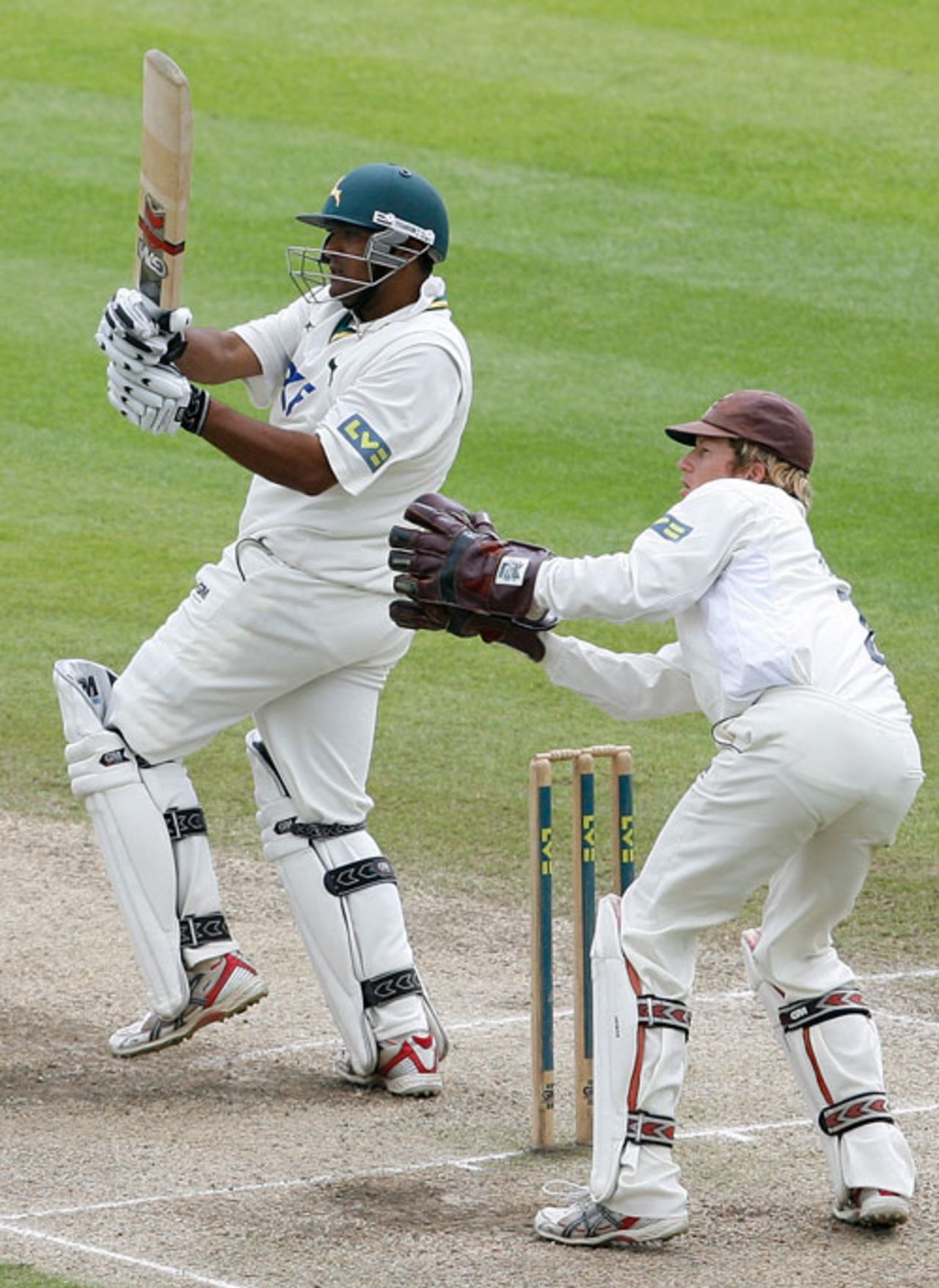Samit Patel pulls through midwicket on his way to a match-saving 134*, Nottinghamshire v Surrey, County Championship, Trent Bridge, July 12, 2008