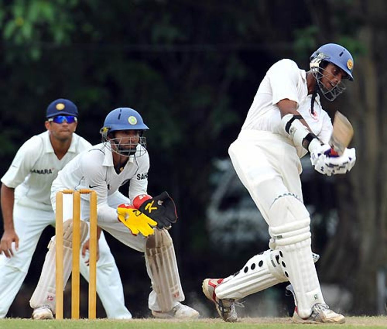 Jehan Mubarak takes the attack during his 41, Sri Lanka Board XI v Indians, tour match, 3rd day, Colombo (NCC), July 20, 2008