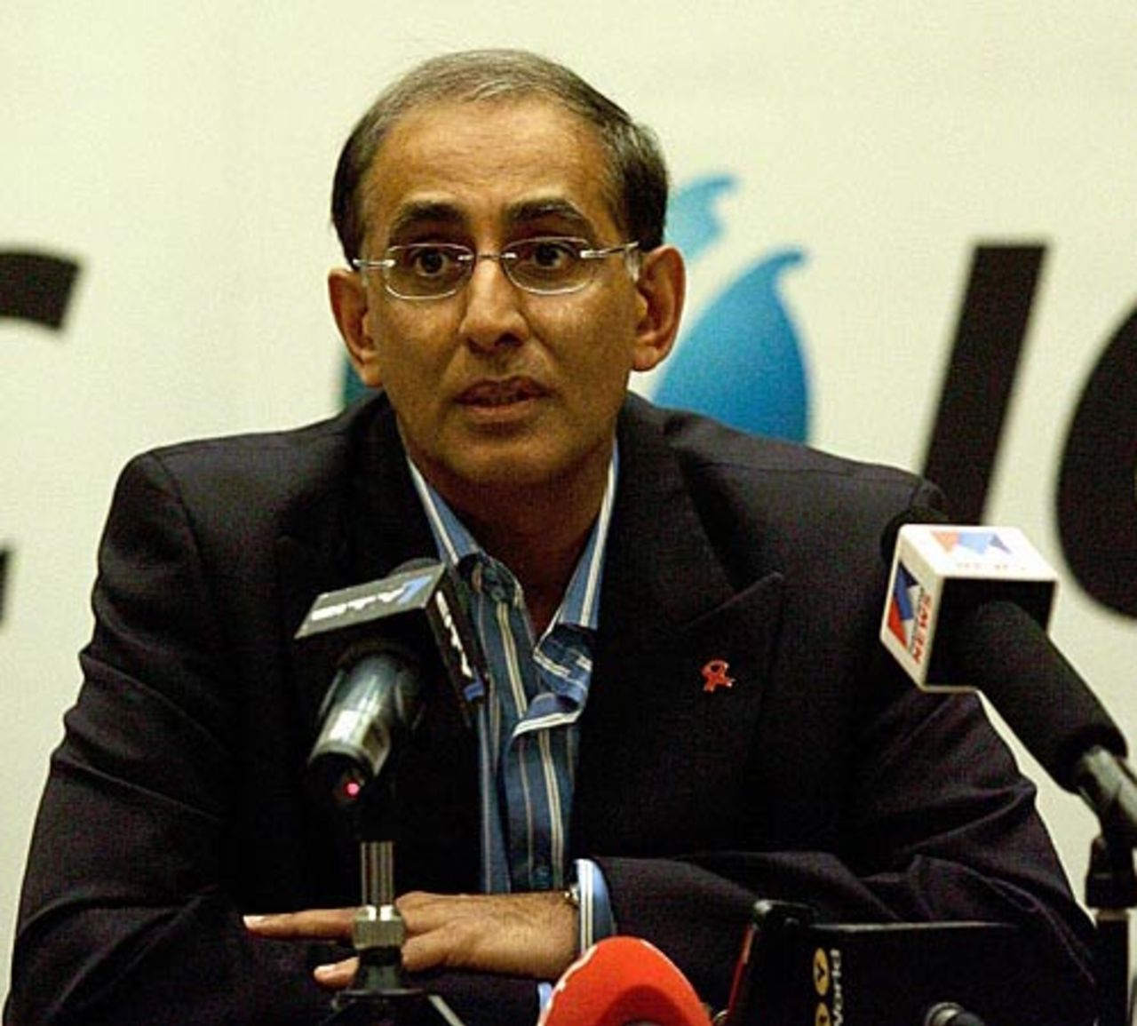 Haroon Lorgat, the ICC chief executive, at a press conference, Dubai, July 20