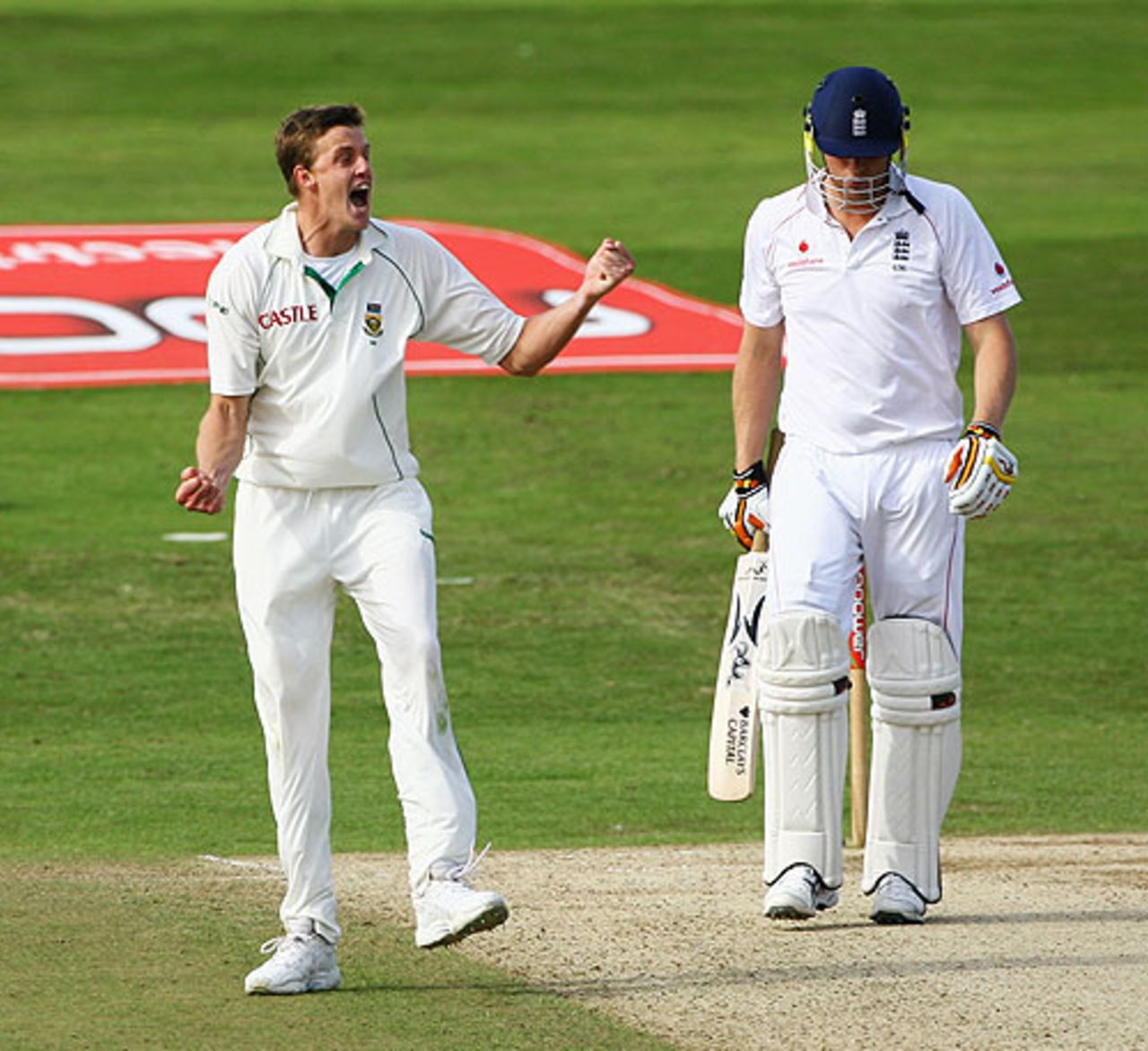 Morne Morkel removes Andrew Flintoff as England crumble, England v South Africa, 2nd Test, Headingley, July 21, 2008