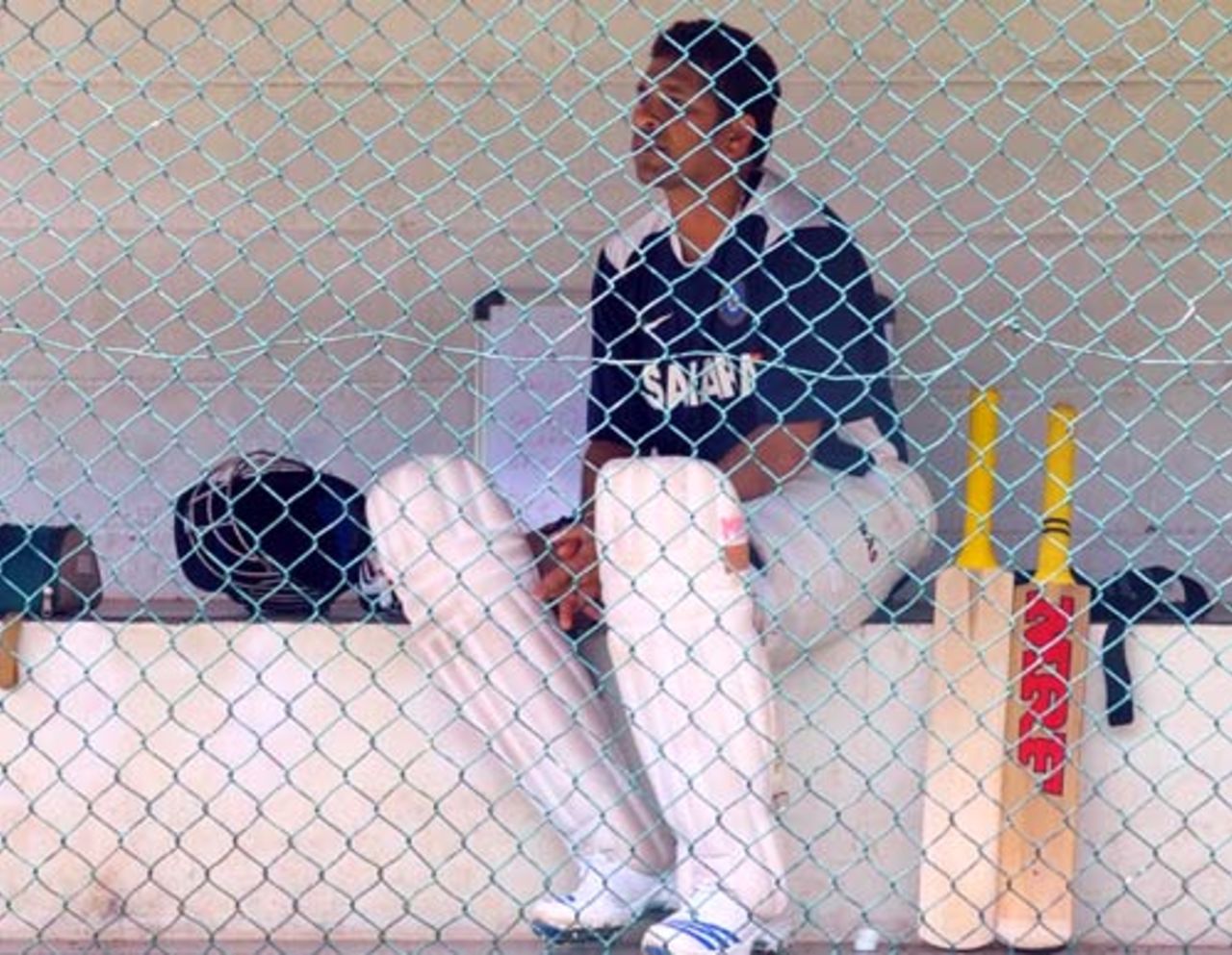 Sachin Tendulkar awaits his turn in the nets, Colombo, July 21, 2008