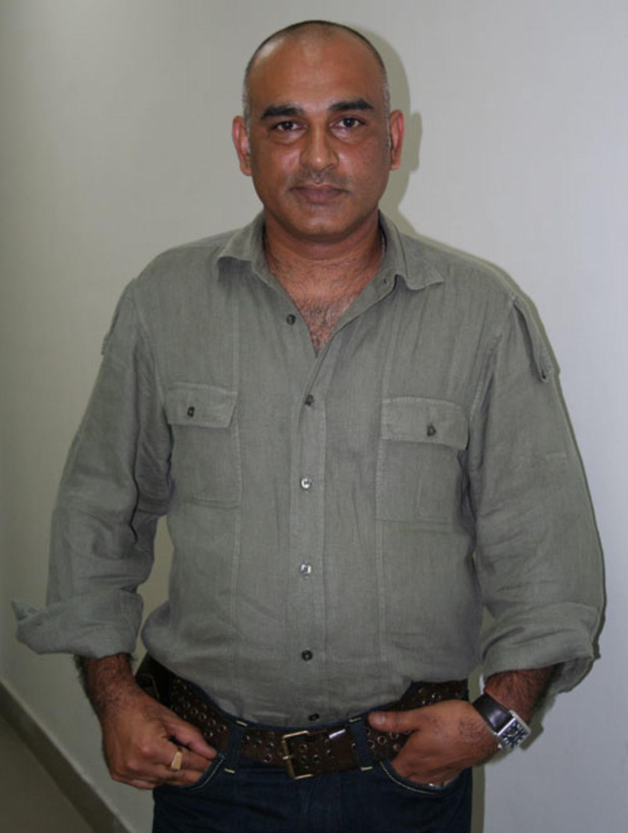 Aamer Sohail outside the National Stadium commentary box, Karachi, 2008