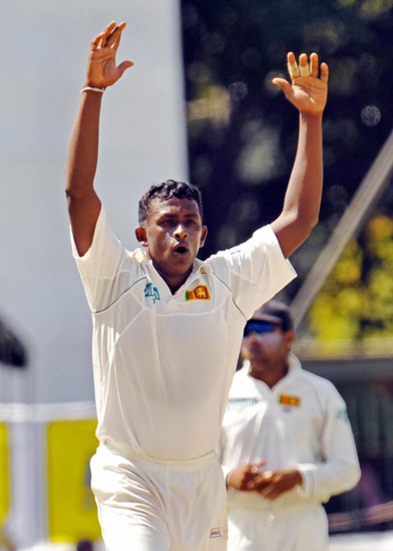 Ajantha Mendis appeals in vain, Sri Lanka v India, 1st Test, SSC, Colombo, 3rd day, July 25, 2008