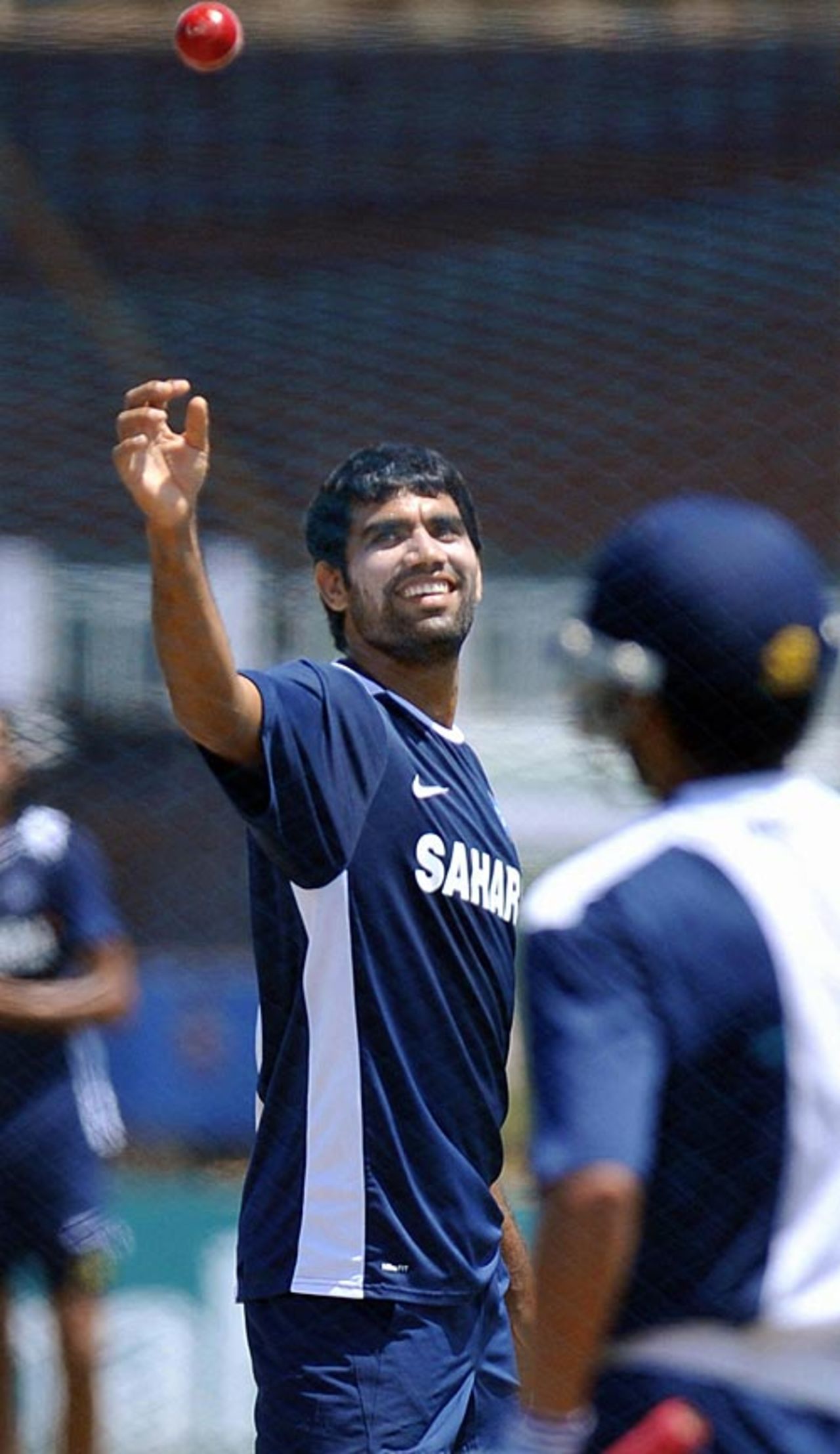 Munaf Patel during a practice session, Galle, July 30, 2008