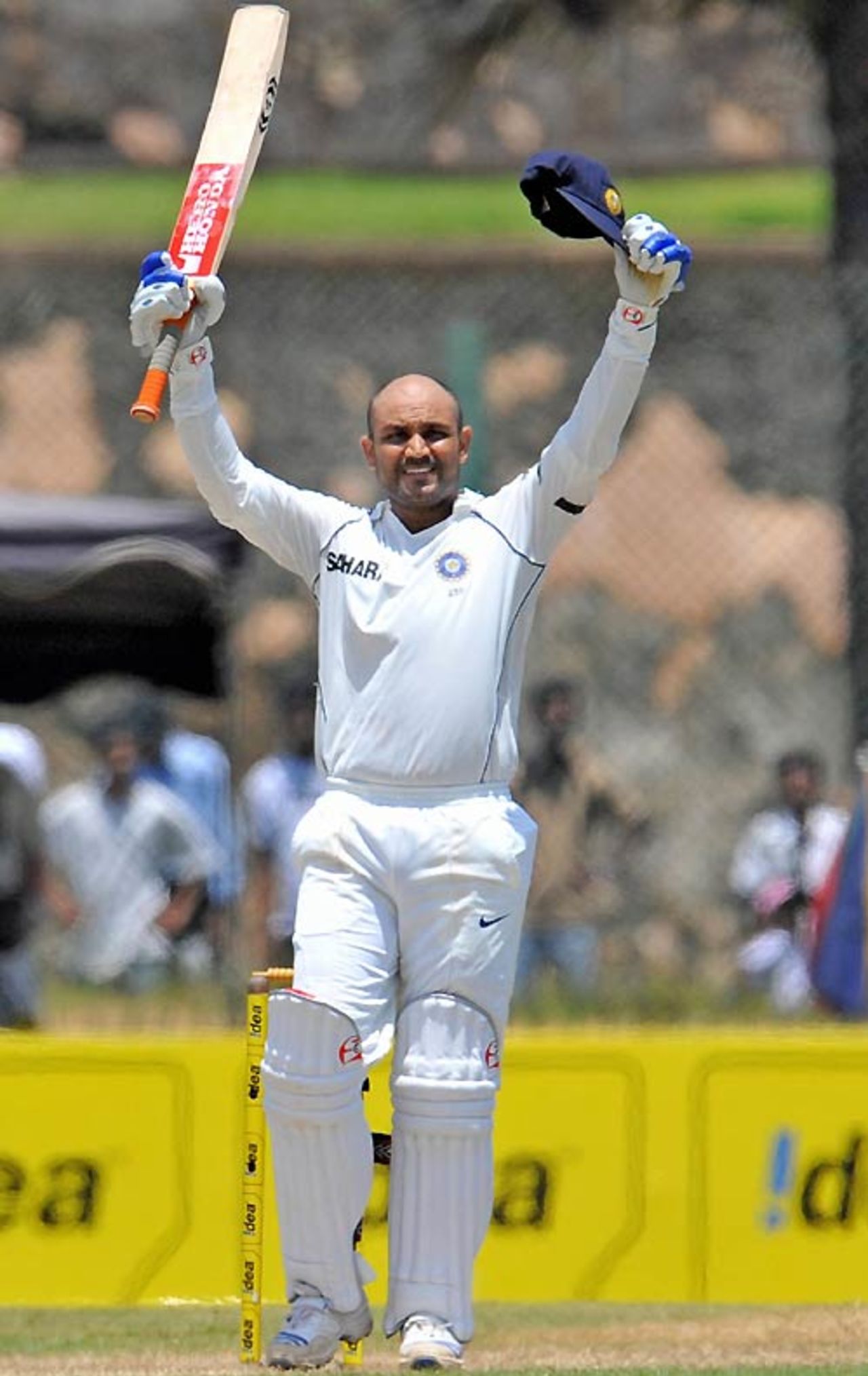 Virender Sehwag reaches his fifth Test double hundred, Sri Lanka v India, 2nd Test, Galle, 2nd day, August 1, 2008