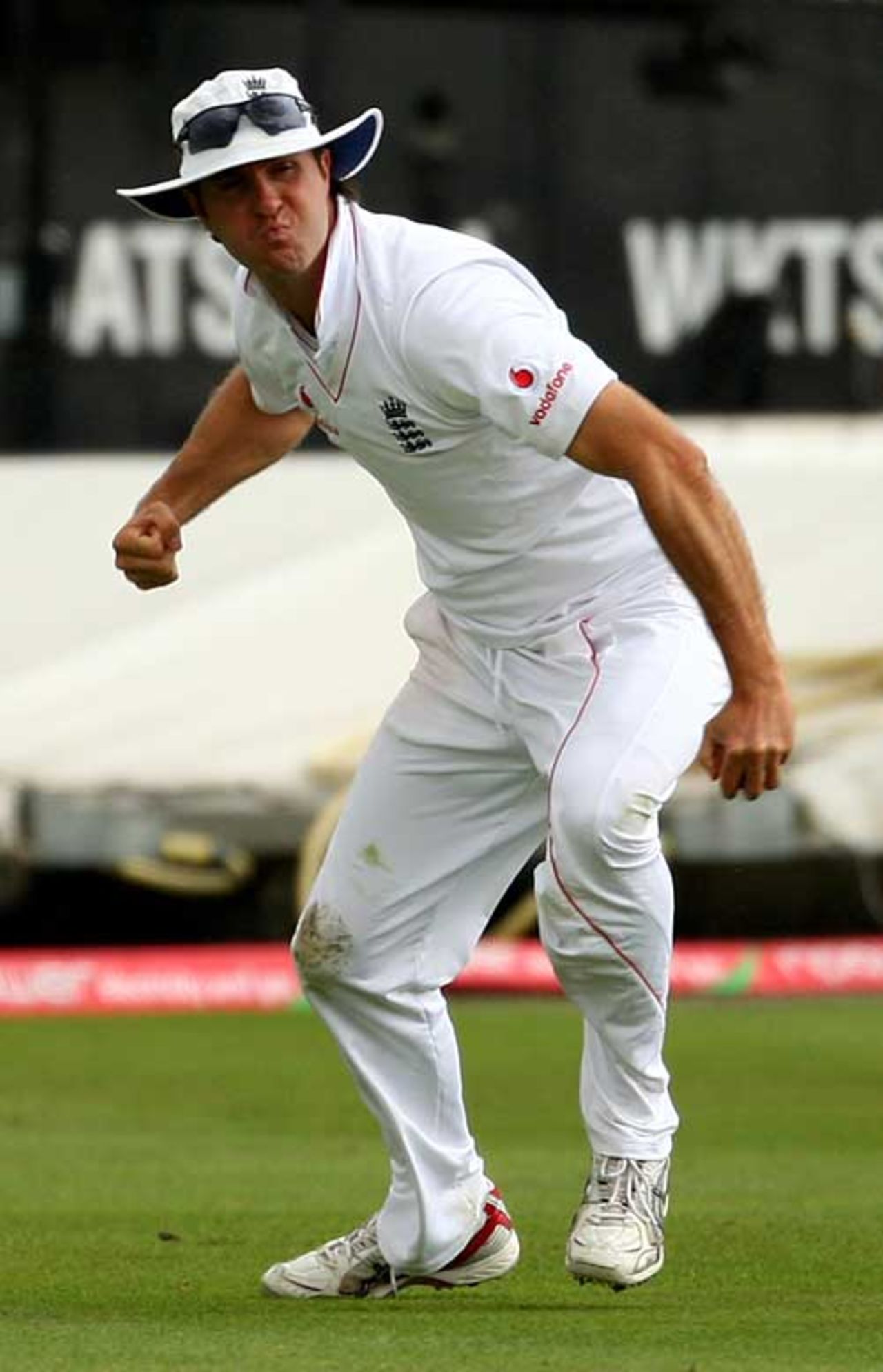 Michael Vaughan celebrates his catch to remove Mark Boucher, England v South Africa, 1st Test, Edgbaston, August 1, 2008
